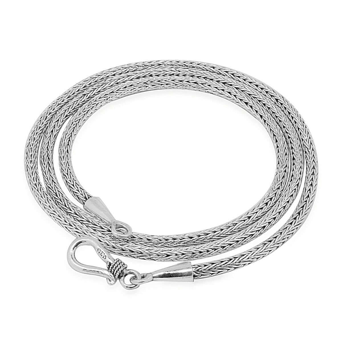 Handmade 2.5 mm Solid 925 Sterling Silver Bali Tulang Naga SNAKE ROUND Chain Necklace Oxidized 18, 20, 24 and 30 inches - Inspiring Jewellery