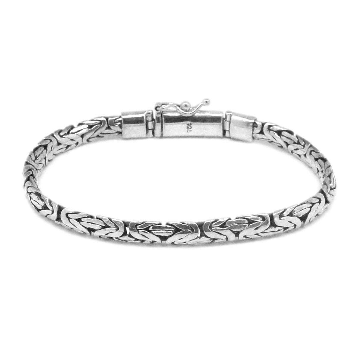 Balinese Sterling Silver 4 mm Oxidised Byzantine Bracelet - Inspiring Jewellery