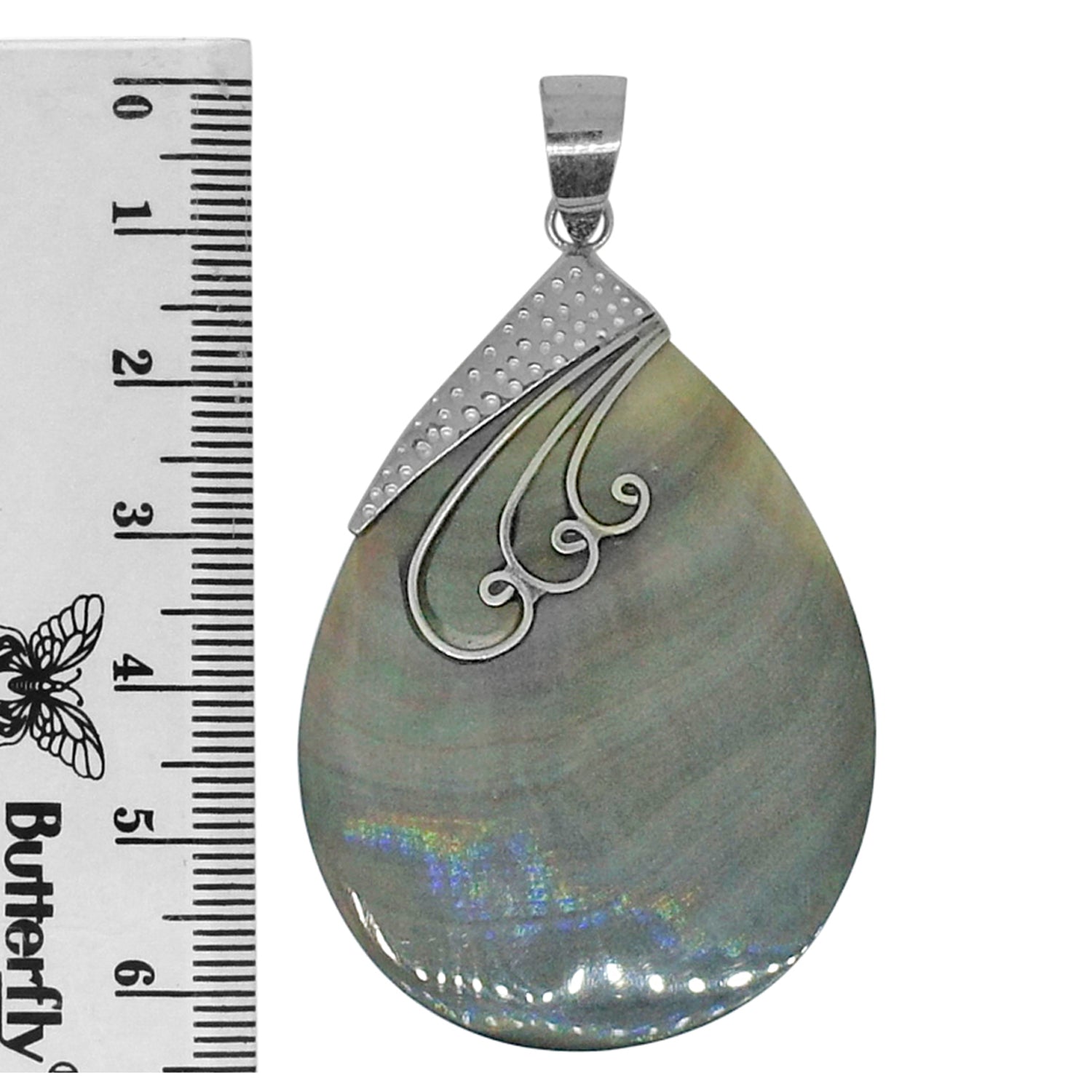 Handcrafted Brown Shell Designer Pendant in 925 Sterling Silver 62 MM Length