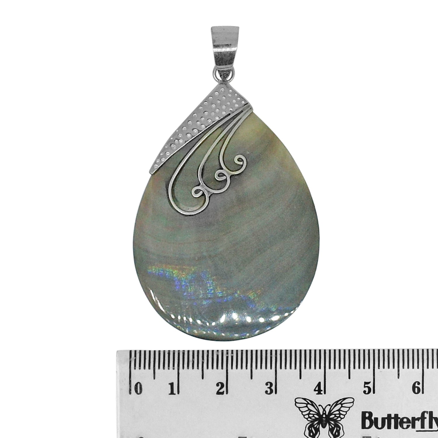 Handcrafted Brown Shell Designer Pendant in 925 Sterling Silver 62 MM Length