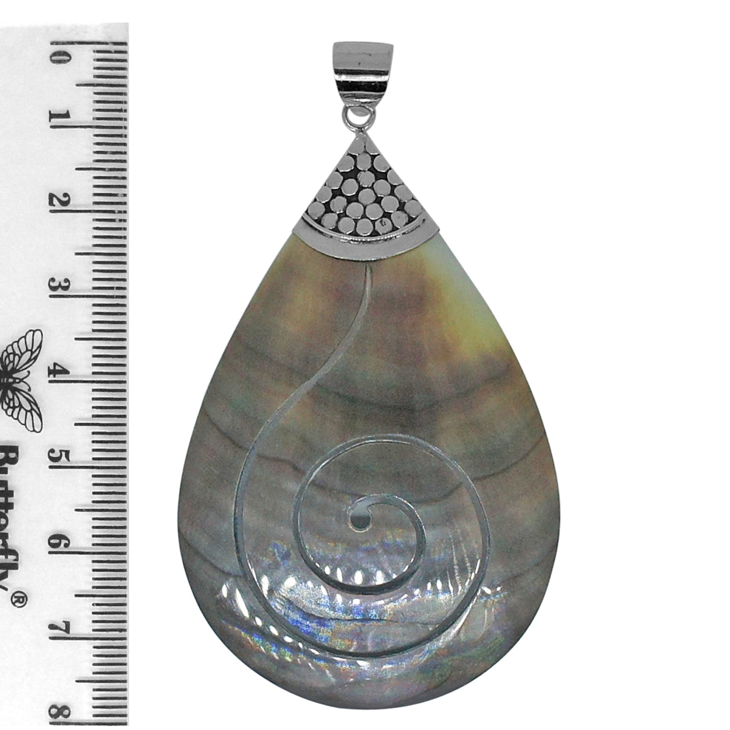 Handcrafted Brown Shell Designer Pendant in 925 Sterling Silver 80 MM Length