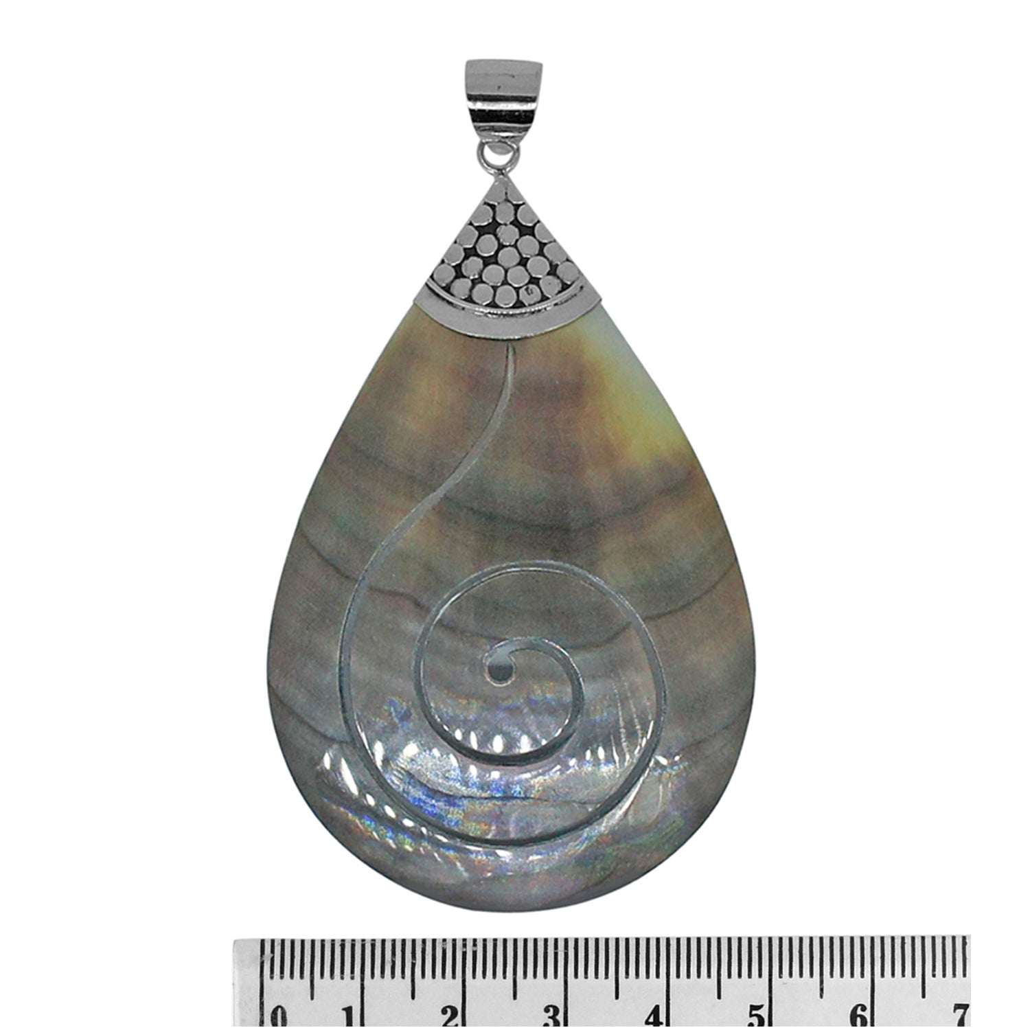 Handcrafted Brown Shell Designer Pendant in 925 Sterling Silver 80 MM Length