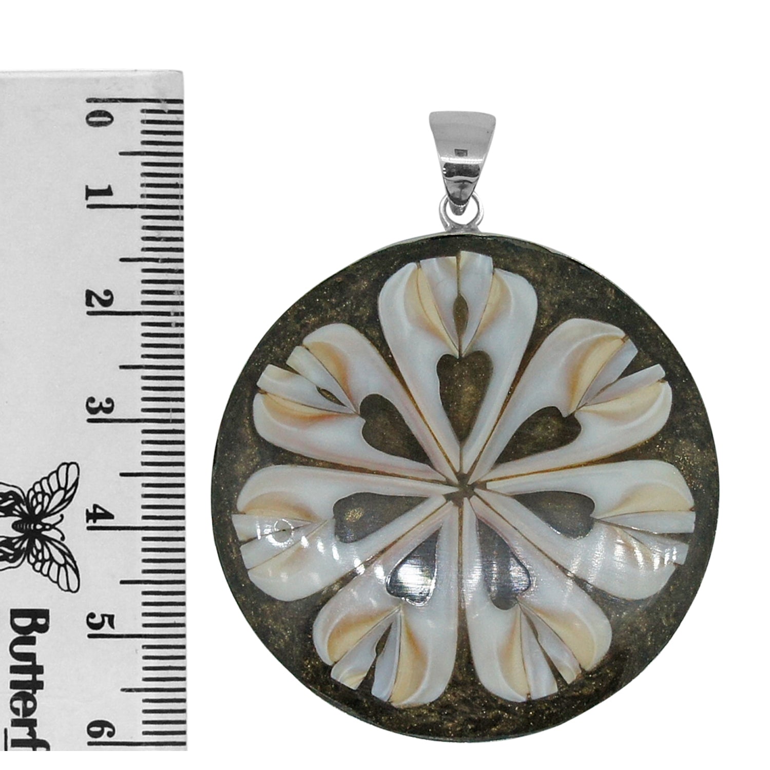 Handcrafted Spider Shell Inlay Pendant in 925 Sterling Silver 58 MM ...