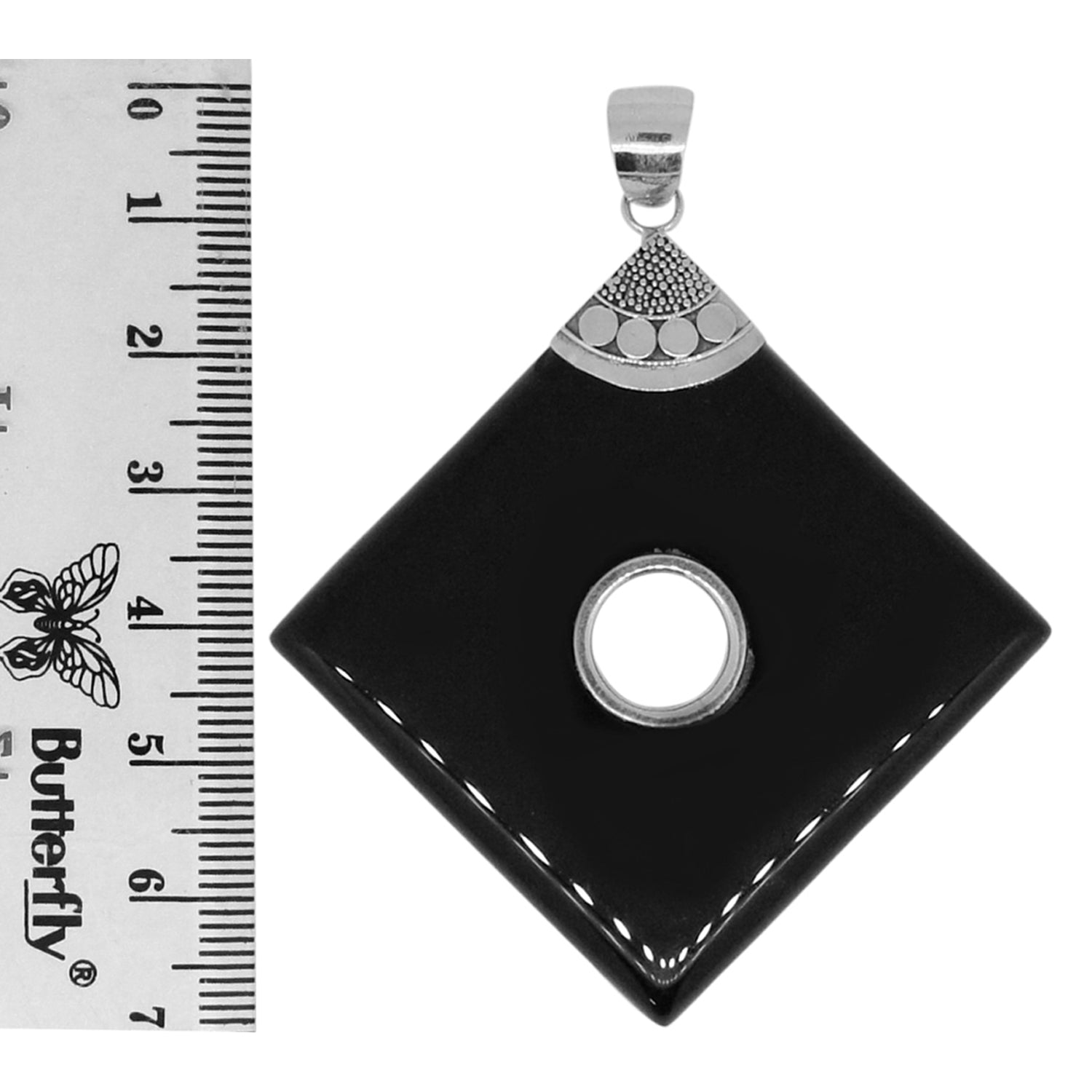 DESIGNER BLACK ONYX Gemstone Pendant in 925 Sterling Silver