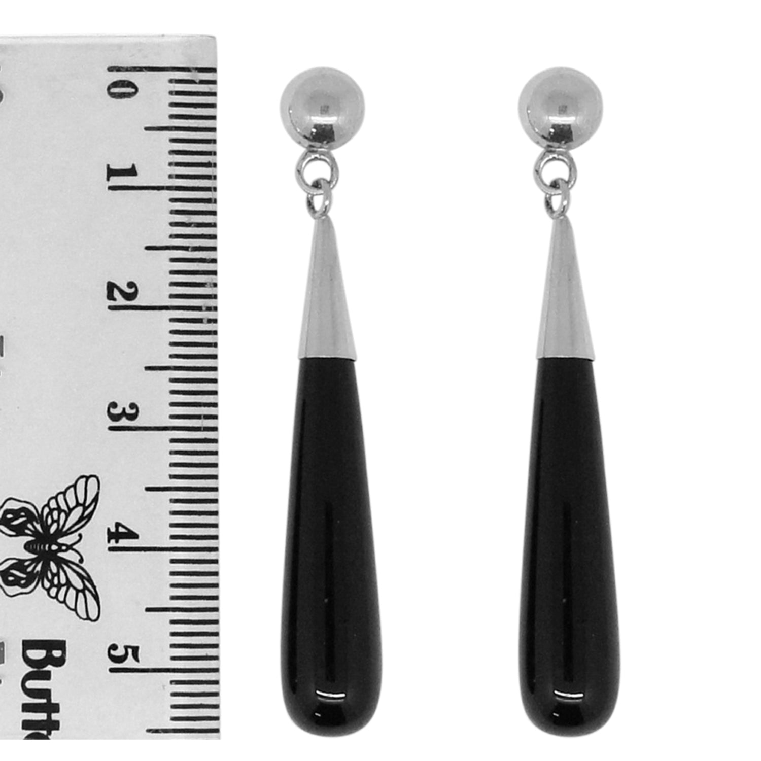 DESIGNER BLACK ONYX Gemstone Drop Dangle Earrings in 925 Sterling Silver