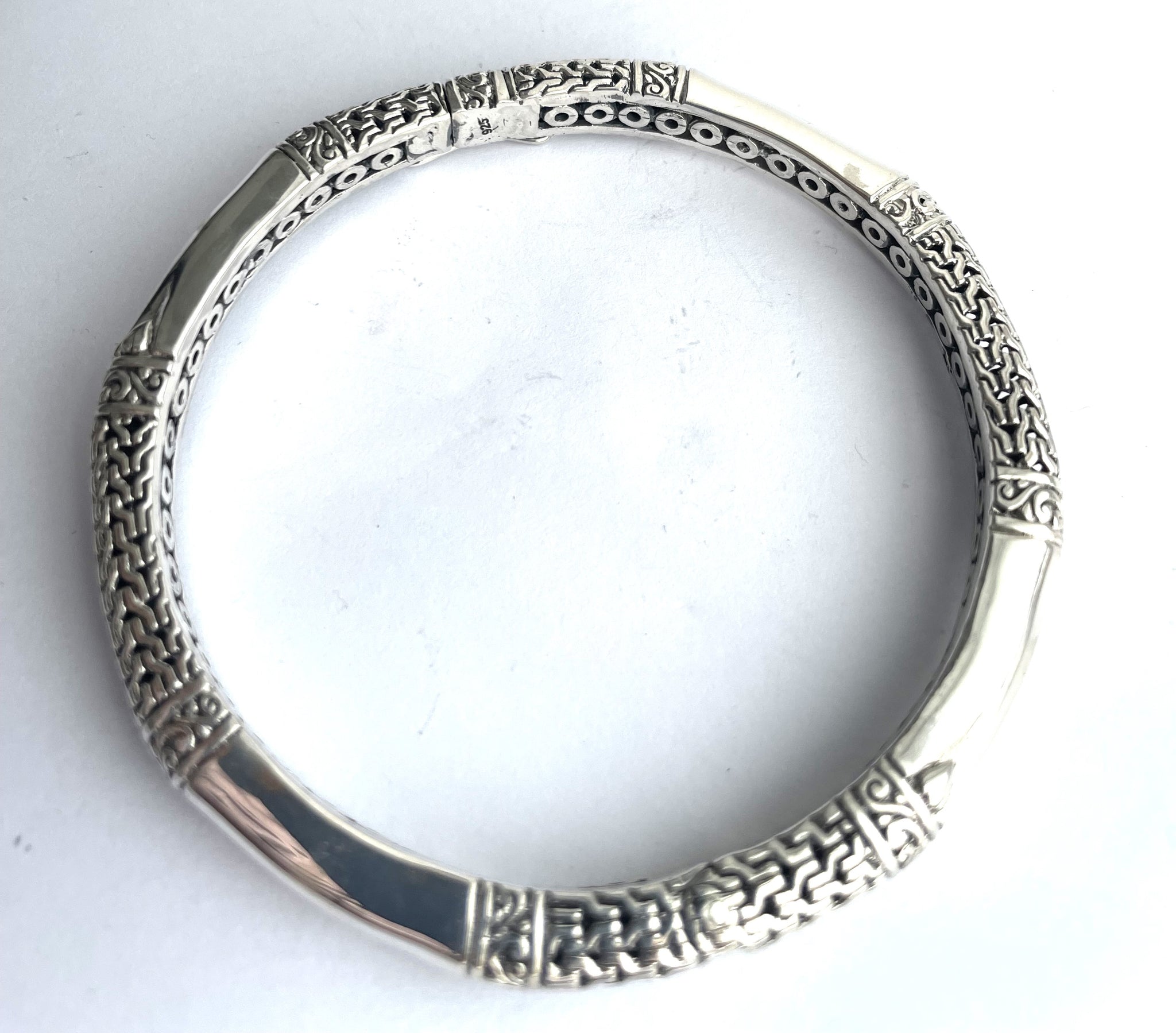 Designer Silver BANGLE BRACELET in SOLID 925 Sterling Silver 26 Grams