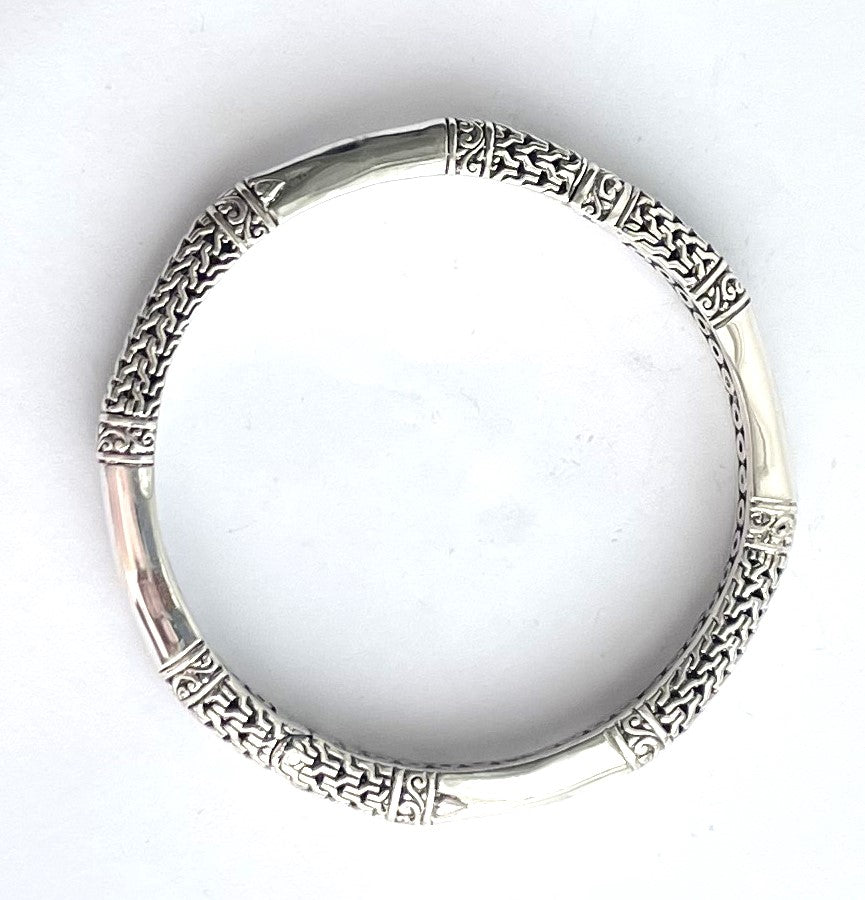 Designer Silver BANGLE BRACELET in SOLID 925 Sterling Silver 26 Grams
