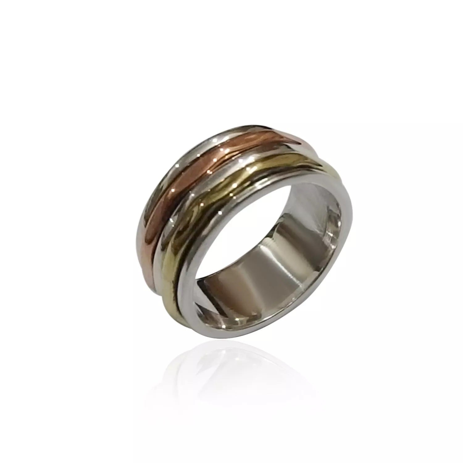 SPINNER Meditation Anxiety Relief Fidget Ring Solid 925 Sterling Silver