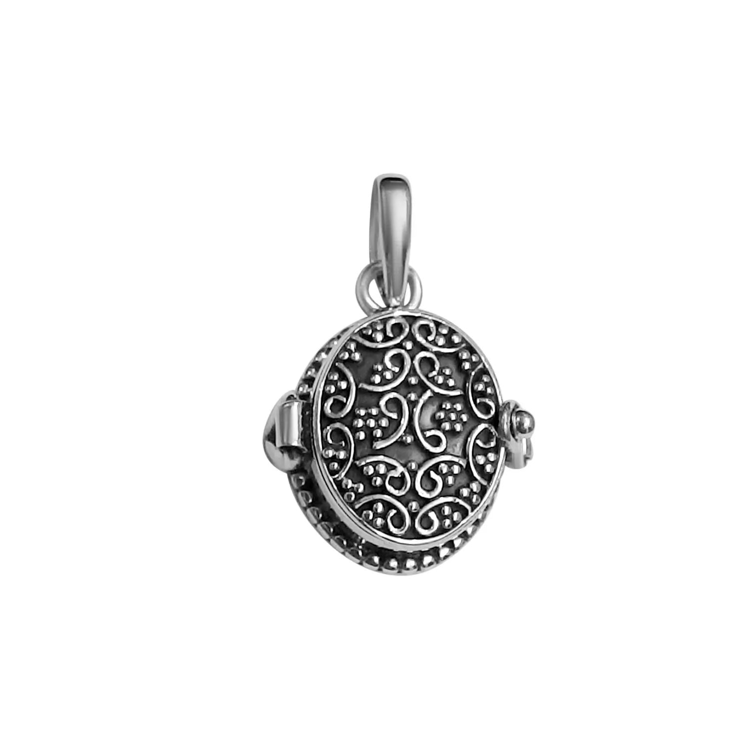 Silver Locket Pendant - Prayer Message Locket Necklace - 925 Sterling Silver