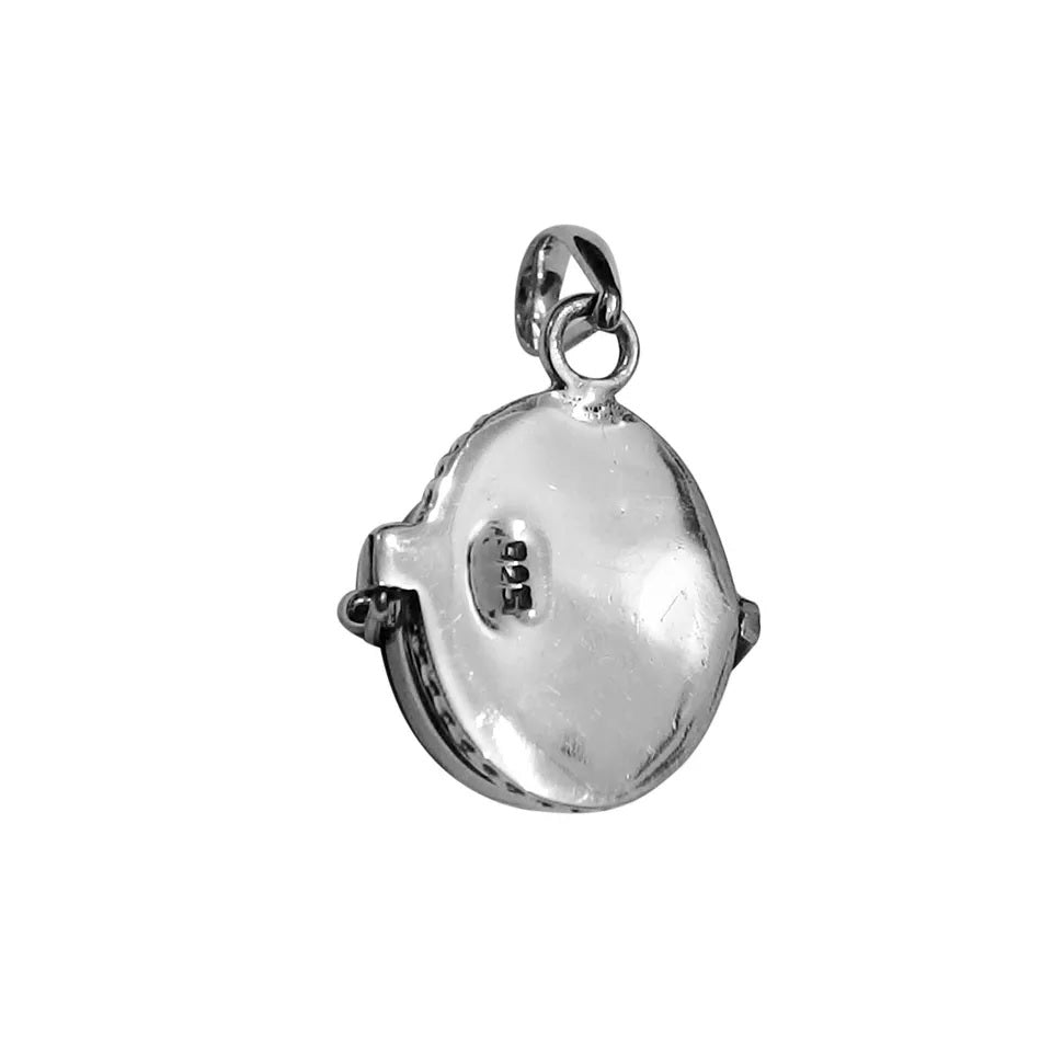Silver Locket Pendant - Prayer Message Locket Necklace - 925 Sterling Silver