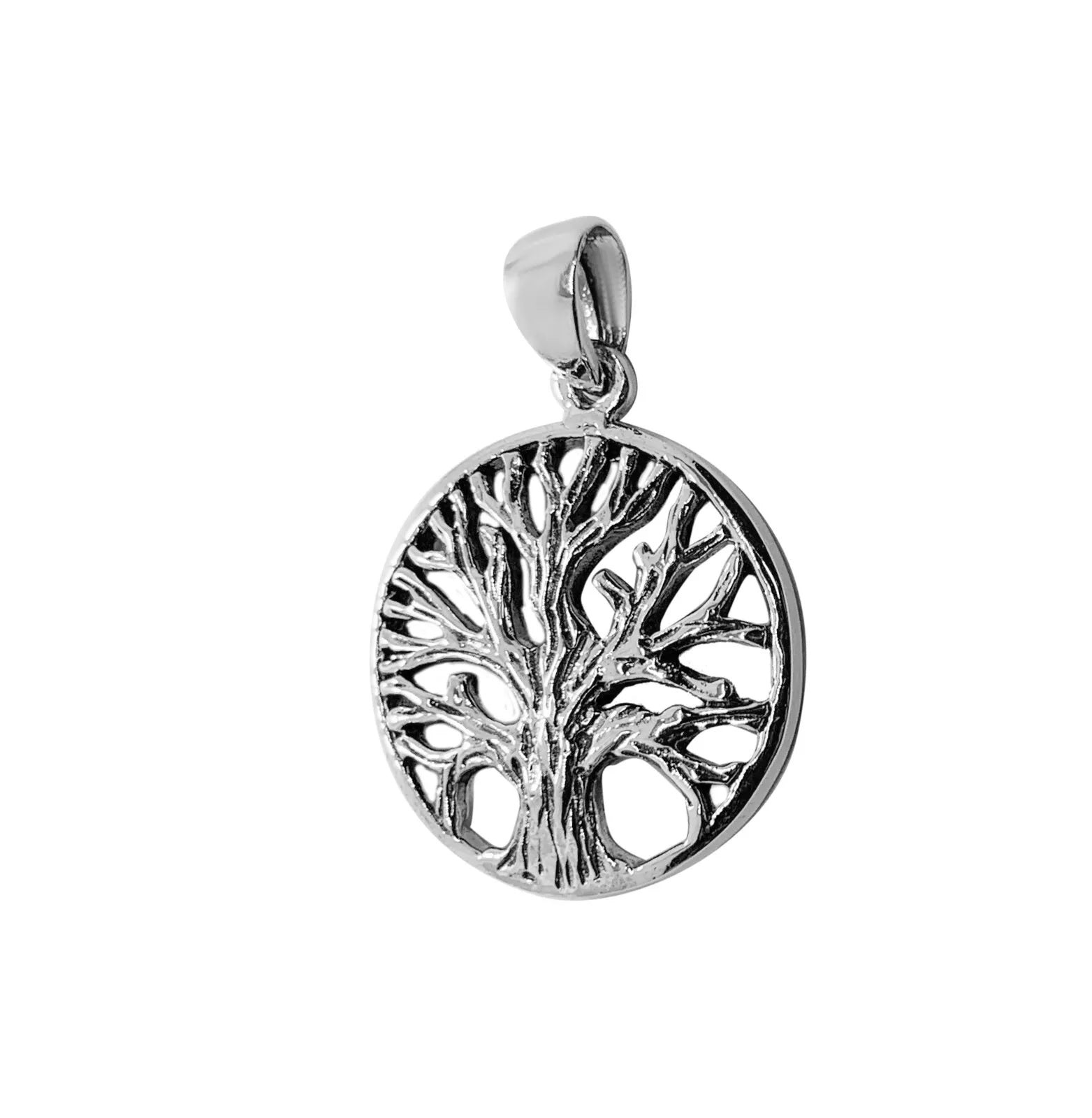 Tree of Life Pendant in 925 Sterling Silver with Chain - 3.0 cm