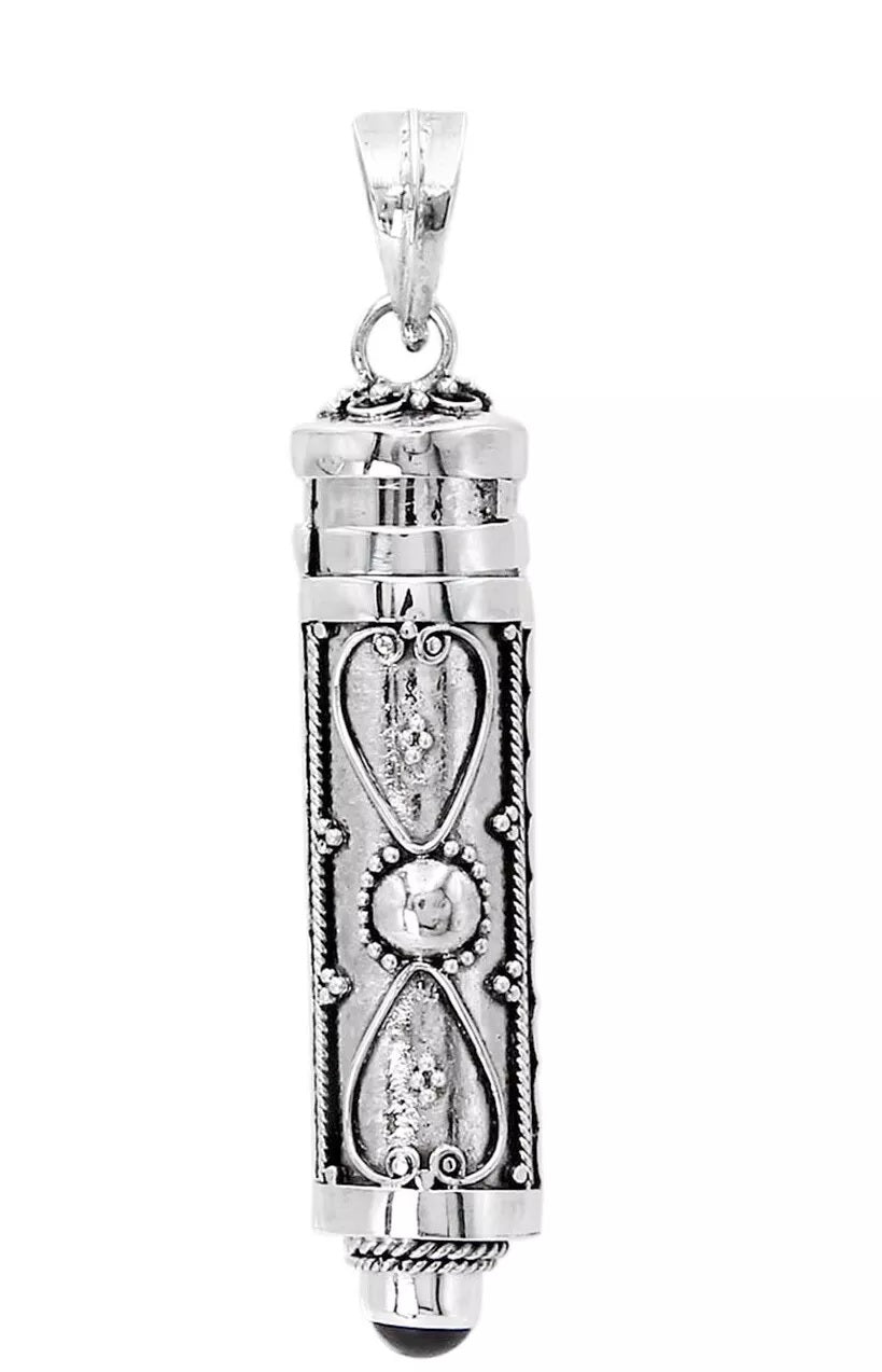 Red Garnet Prayer Box - Perfume - Keepsake - Ashes Pendant - 925 Sterling Silver
