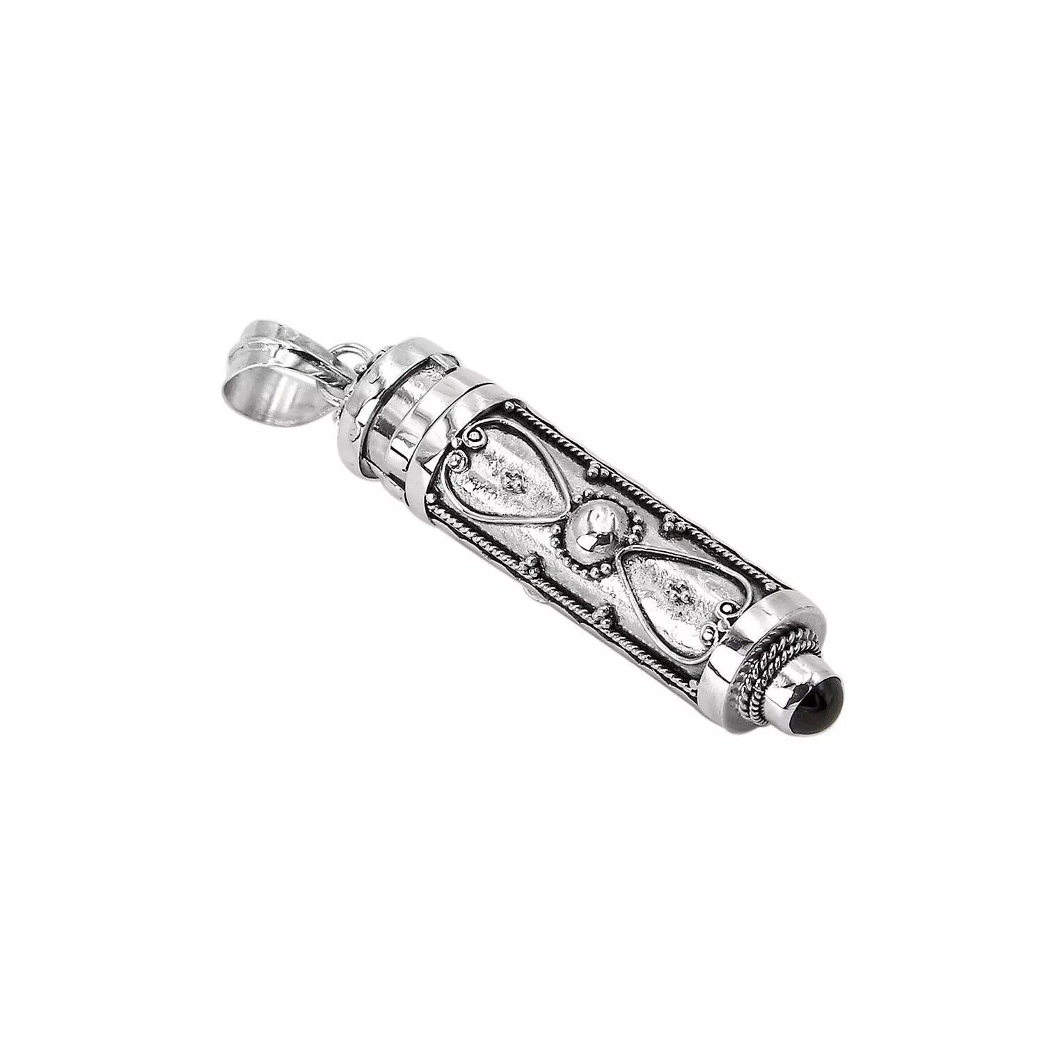 Red Garnet Prayer Box - Perfume - Keepsake - Ashes Pendant - 925 Sterling Silver