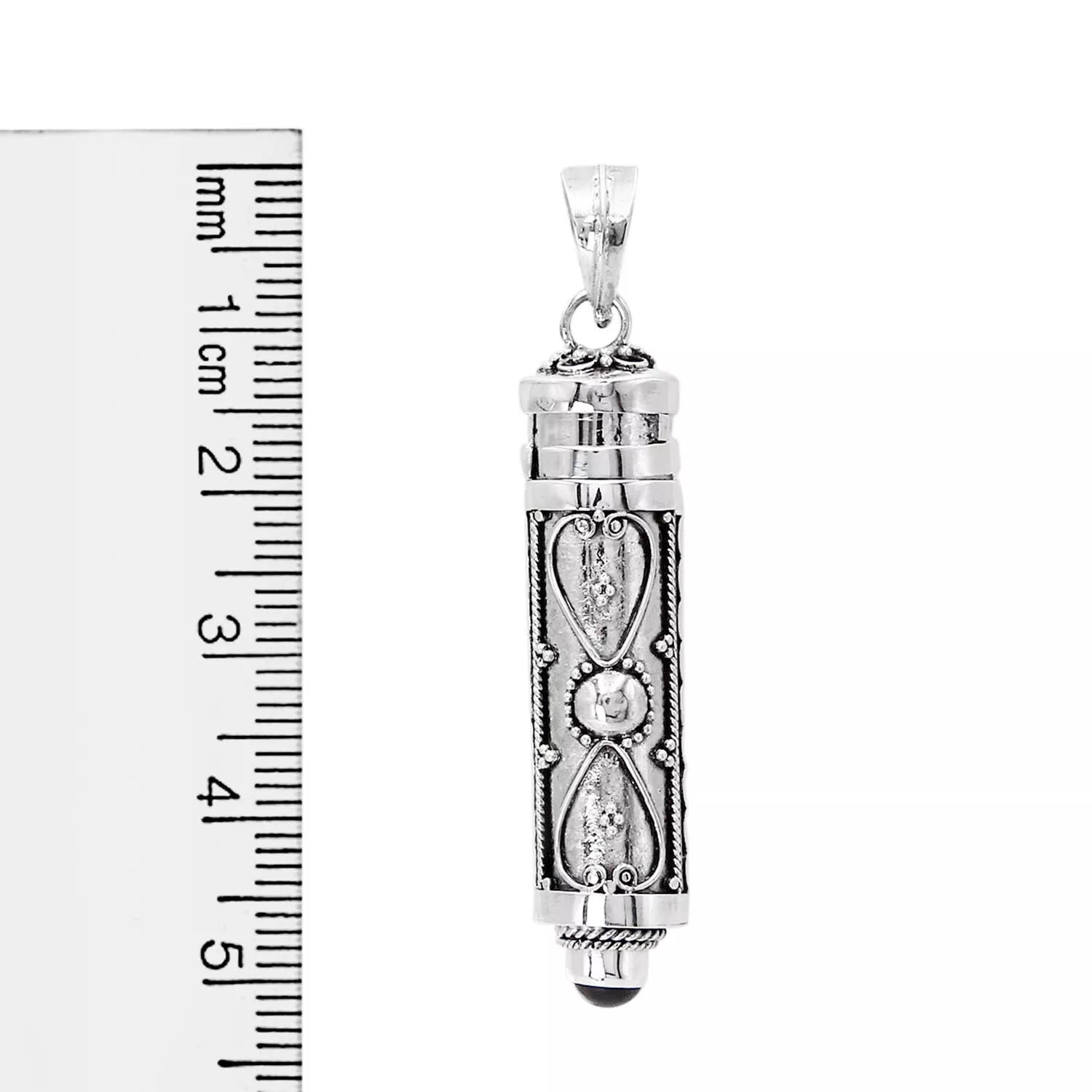 Red Garnet Prayer Box - Perfume - Keepsake - Ashes Pendant - 925 Sterling Silver