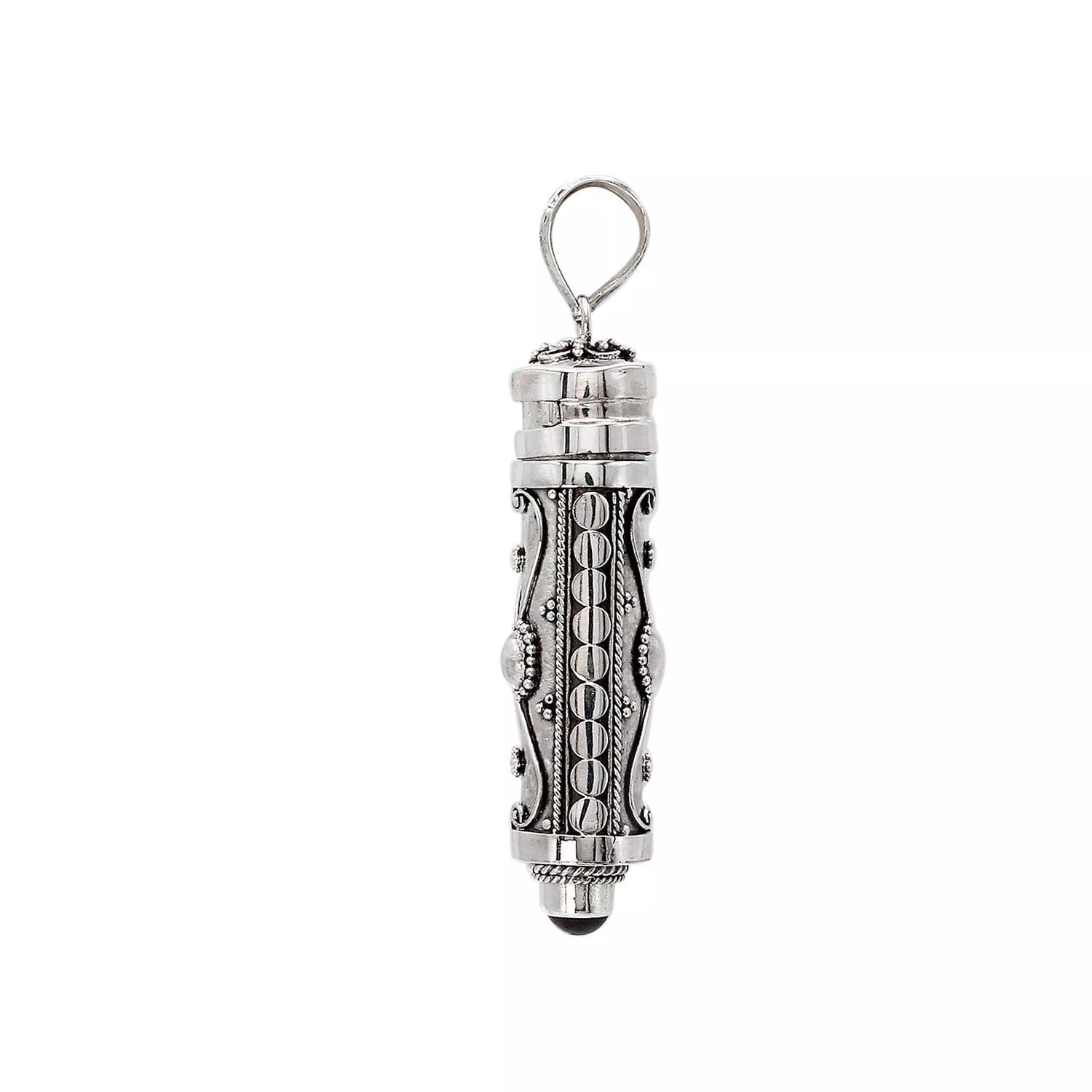 Red Garnet Prayer Box - Perfume - Keepsake - Ashes Pendant - 925 Sterling Silver