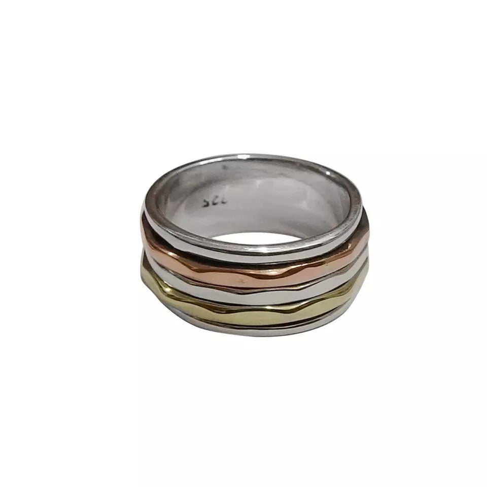 SPINNER Meditation Anxiety Relief Fidget Ring Solid 925 Sterling Silver