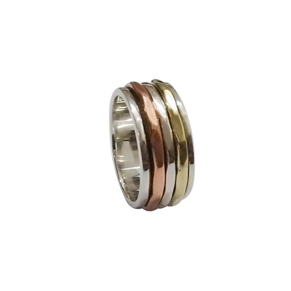 SPINNER Meditation Anxiety Relief Fidget Ring Solid 925 Sterling Silver