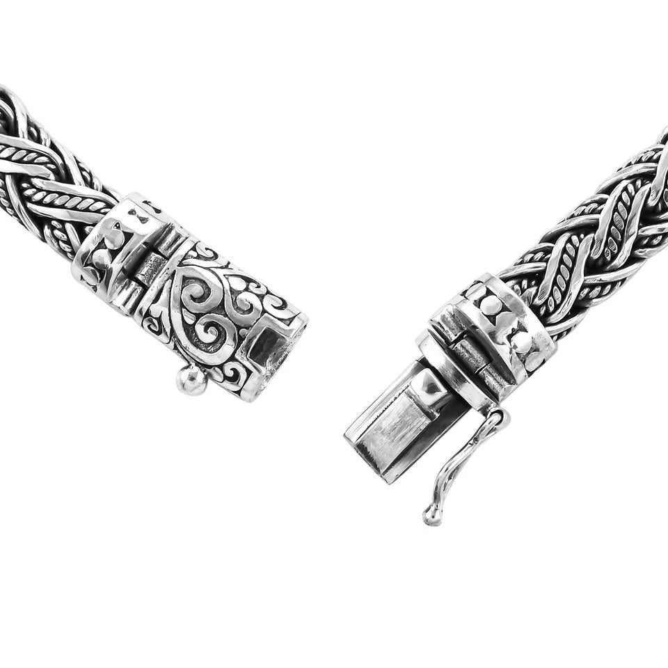 BALI Hand WEAVED Solid 925 Sterling Silver Chain Bracelet 40 Grams