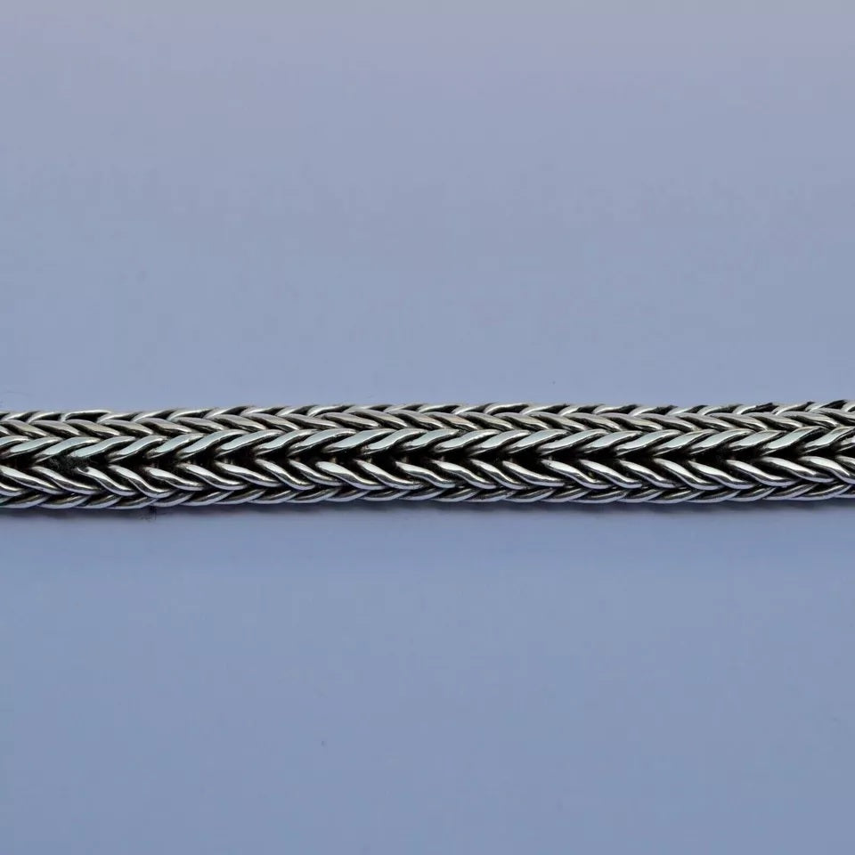 Heavy MENS Chain Bracelet Handmade 10 mm SNAKE CHAIN Solid 925 Sterling Silver