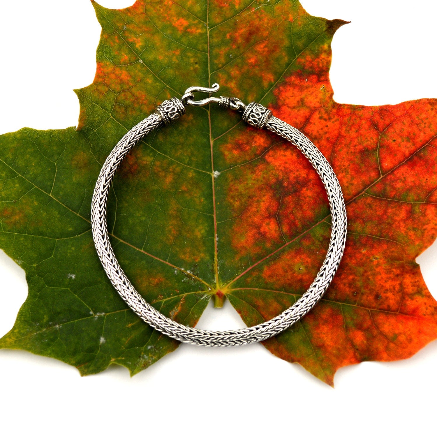 Balinese HANDMADE 4mm Bali SNAKE Chain Bracelet Solid Sterling Silver 7.5" &  8"
