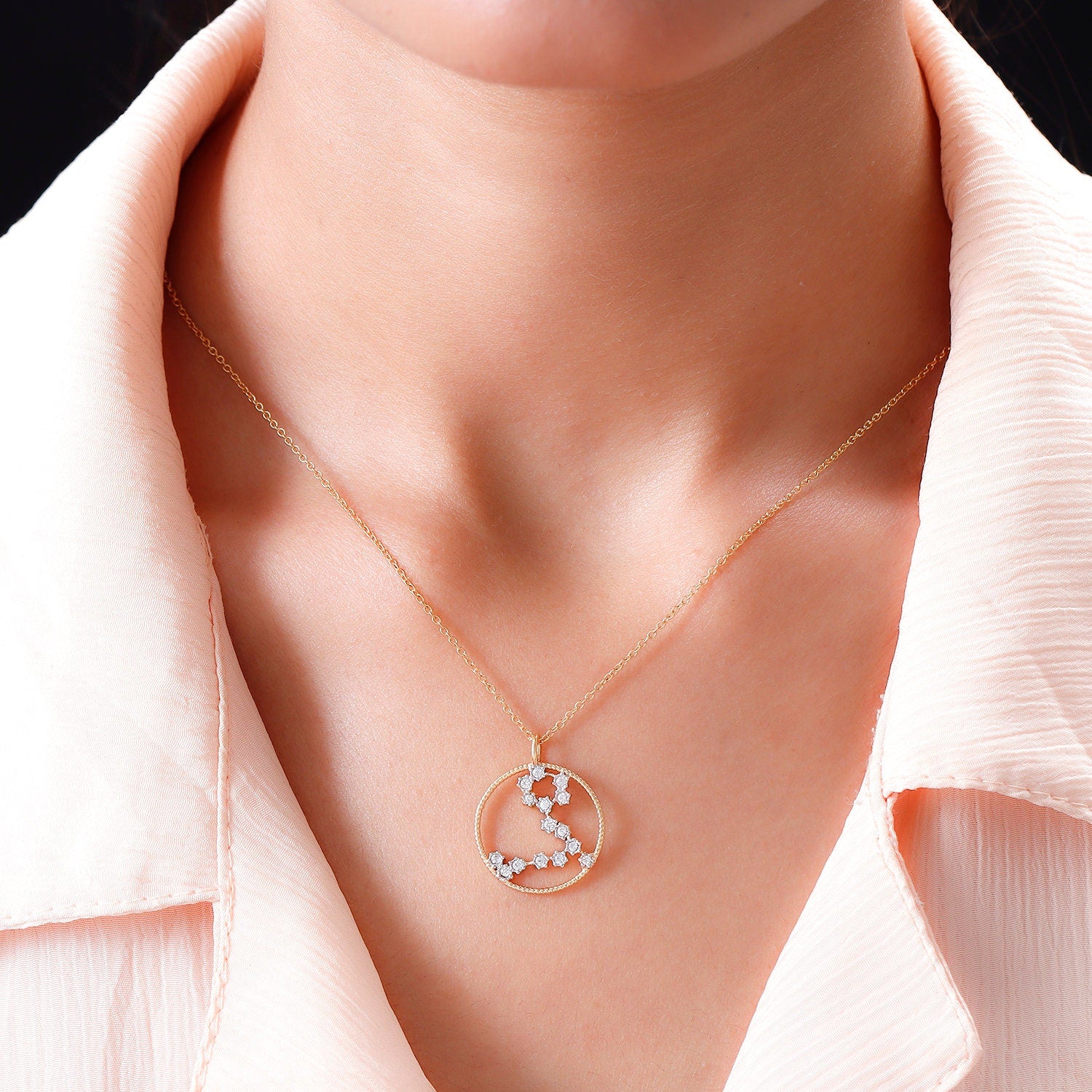 Genuine Pisces Zodiac Necklace for Women Celestial Necklace Star S
