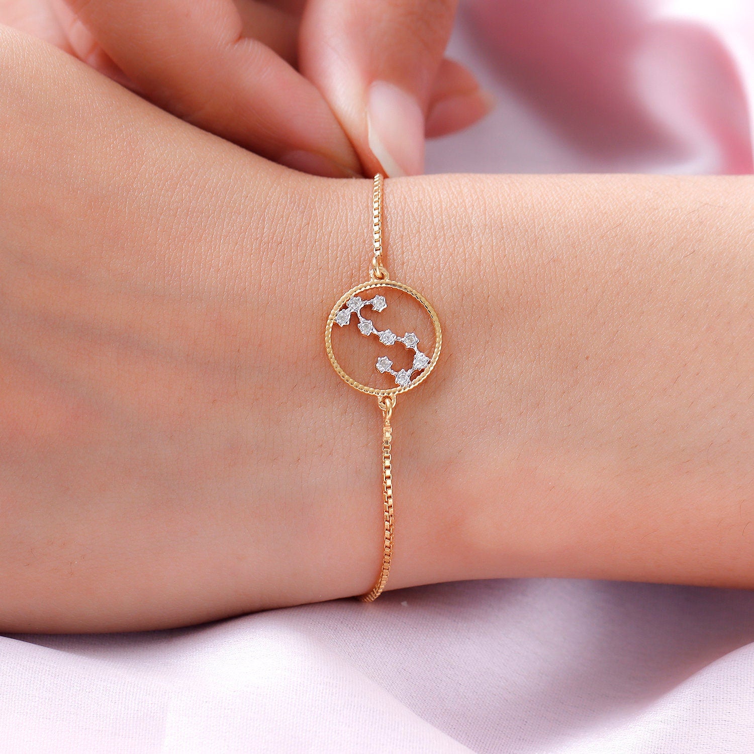 Genuine Scorpio Constellation 925 Silver Bracelet | Star Sign Bracelet | Astrology bracelet | Zodiac Bracelet for Women | Gift for her