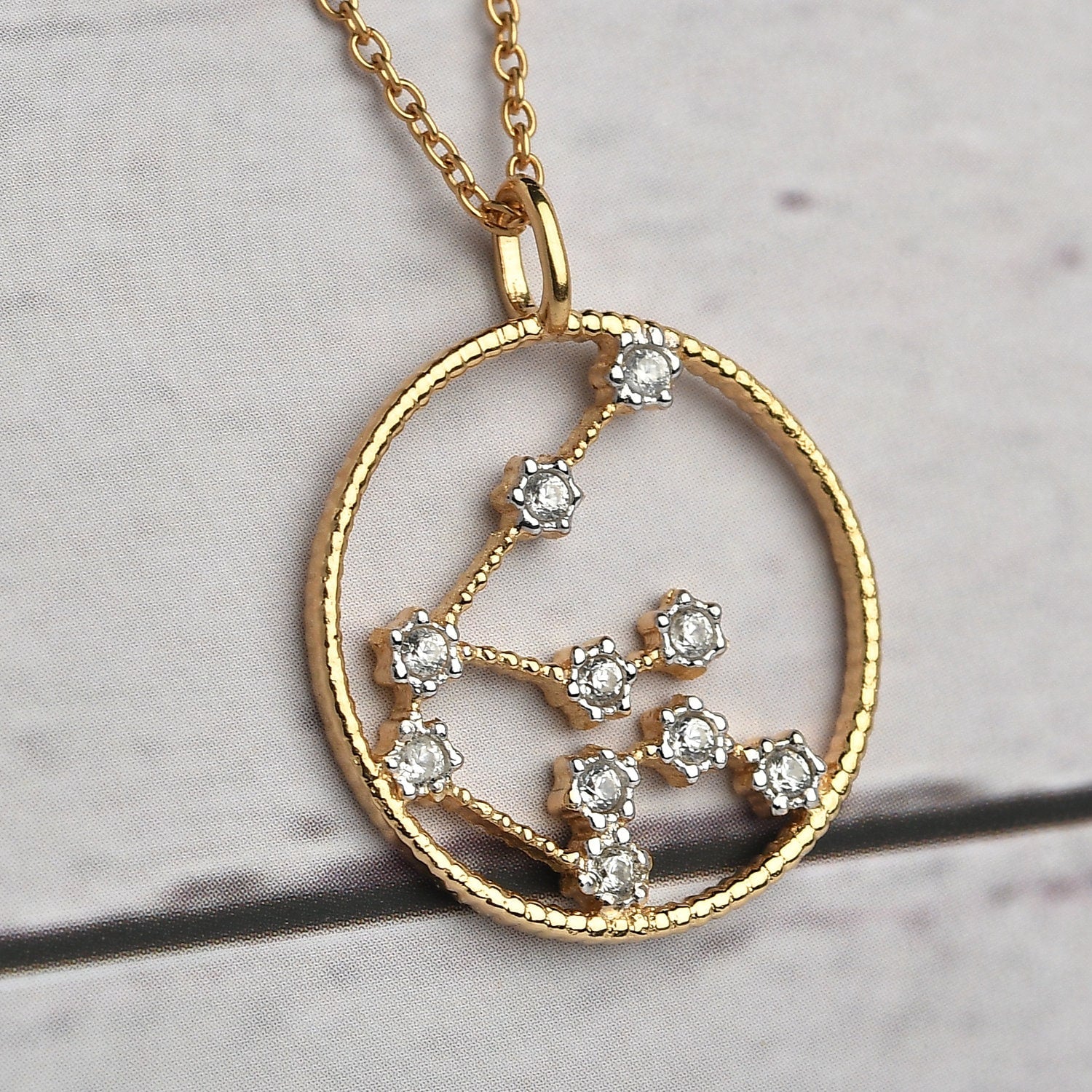 Genuine Aquarius Zodiac Necklace for Women Celestial Necklace Star