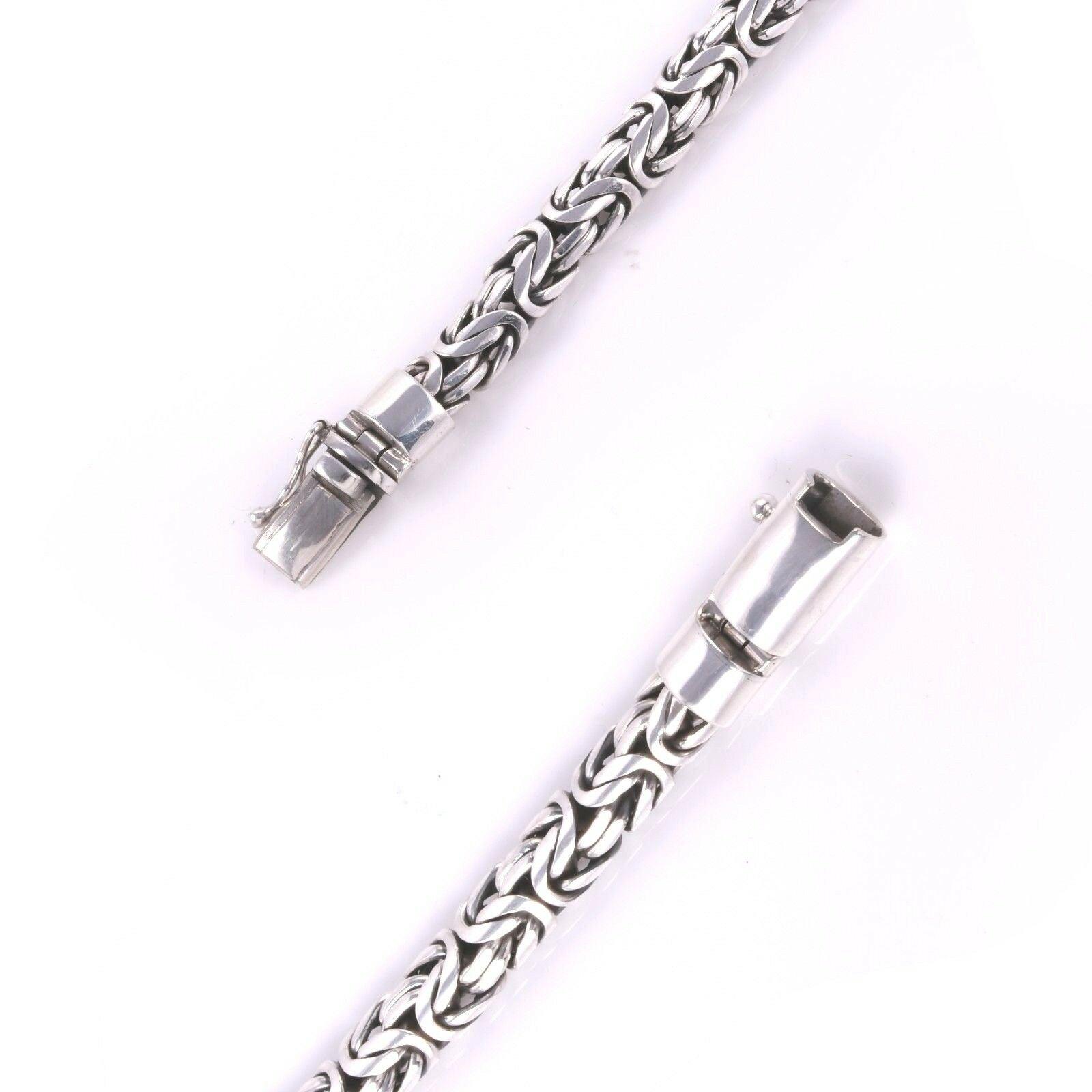 HEAVY Bali Handmade 8 mm Solid 925 Sterling Silver Oxidized Byzantine Bracelet - Inspiring Jewellery
