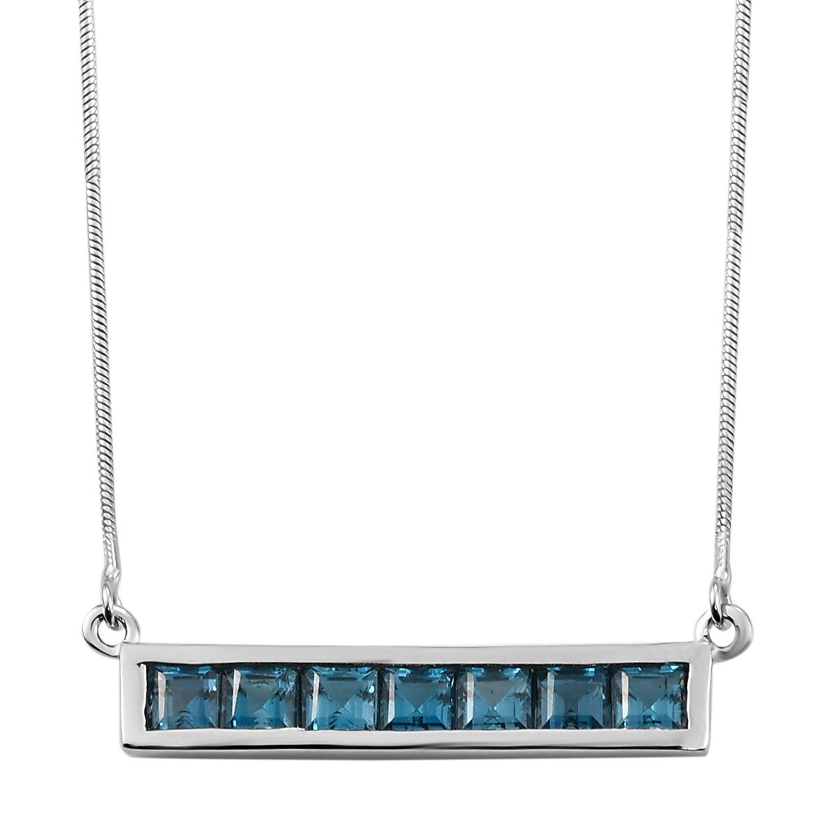 Bar Necklace , Gemstone Bar Necklace , 18K Gold Plated 925 Sterling Silver , Unique Fine Jewellery Gift for her - Inspiring Jewellery
