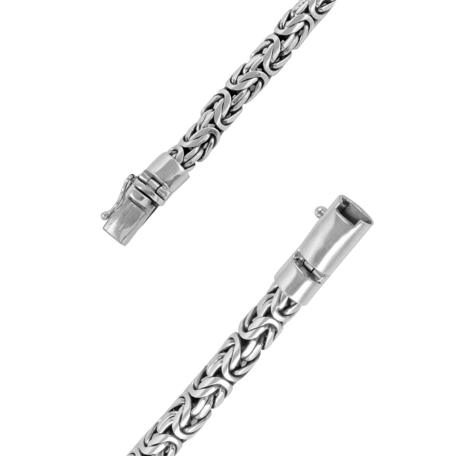 HEAVY Bali Handmade 8 mm Solid 925 Sterling Silver Oxidized Byzantine Bracelet - Inspiring Jewellery
