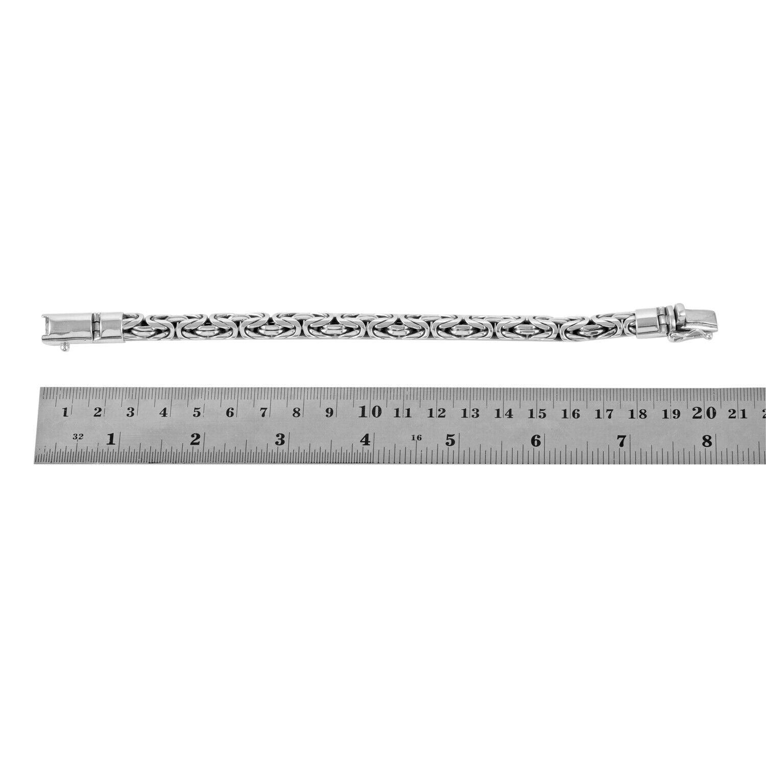 HEAVY Bali Handmade 8 mm Solid 925 Sterling Silver Oxidized Byzantine Bracelet - Inspiring Jewellery