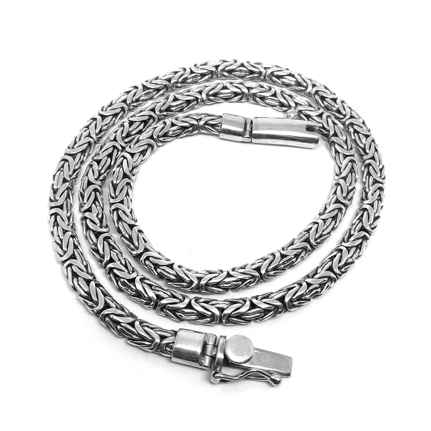 Sterling Silver Byzantine Chain Necklace – Handmade In Bali, 2.5mm