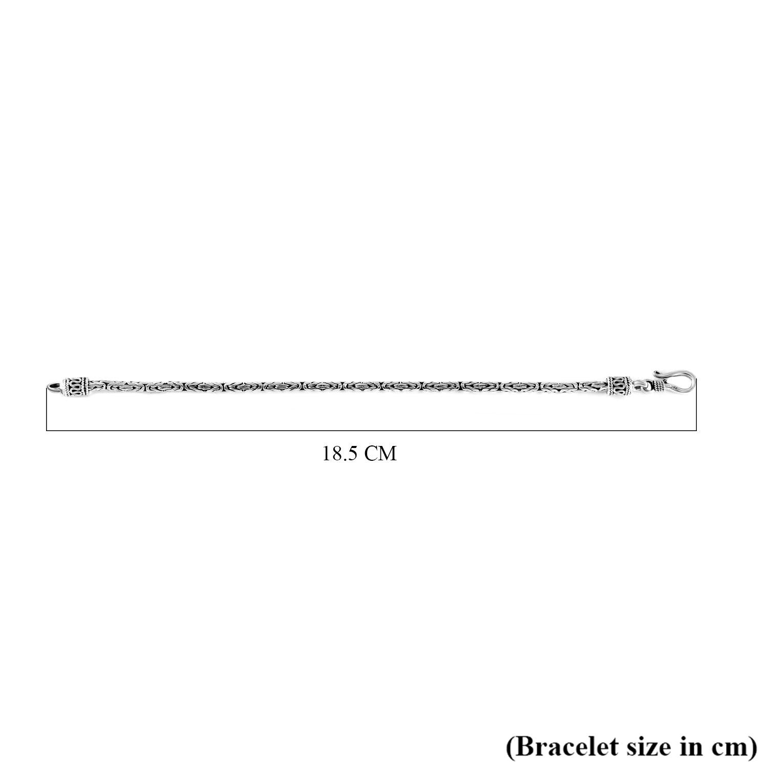 Handmade 2.5mm Solid 925 Sterling Silver BRACELET, Balinese BYZANTINE Borobudur Link Oxidized 7, 7.5 , 8 & 8.5 Inches - Inspiring Jewellery