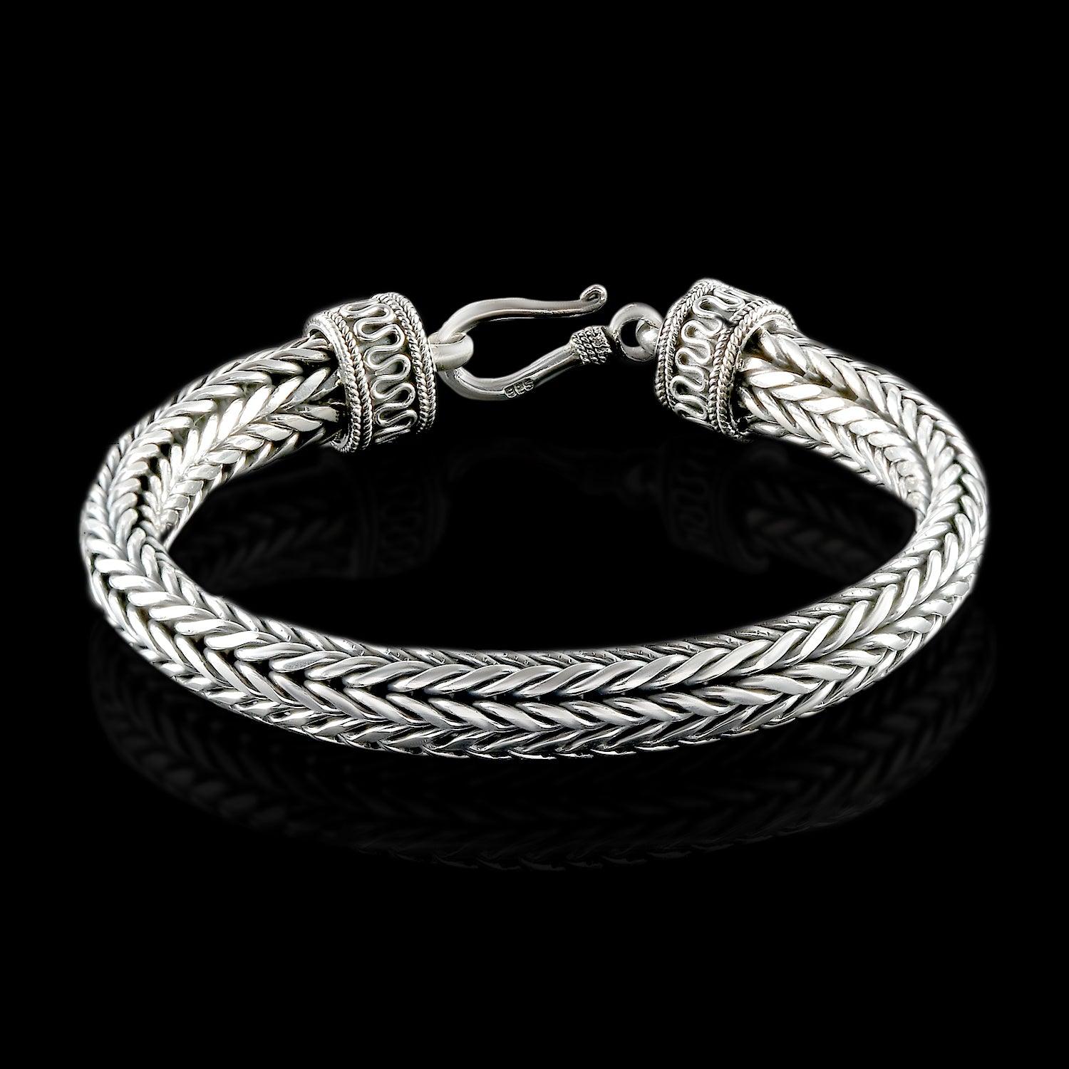 Heavy CHUNKY MENS Chain Bracelet Handmade 10 mm SNAKE Chain Solid 925 Sterling Silver - Inspiring Jewellery