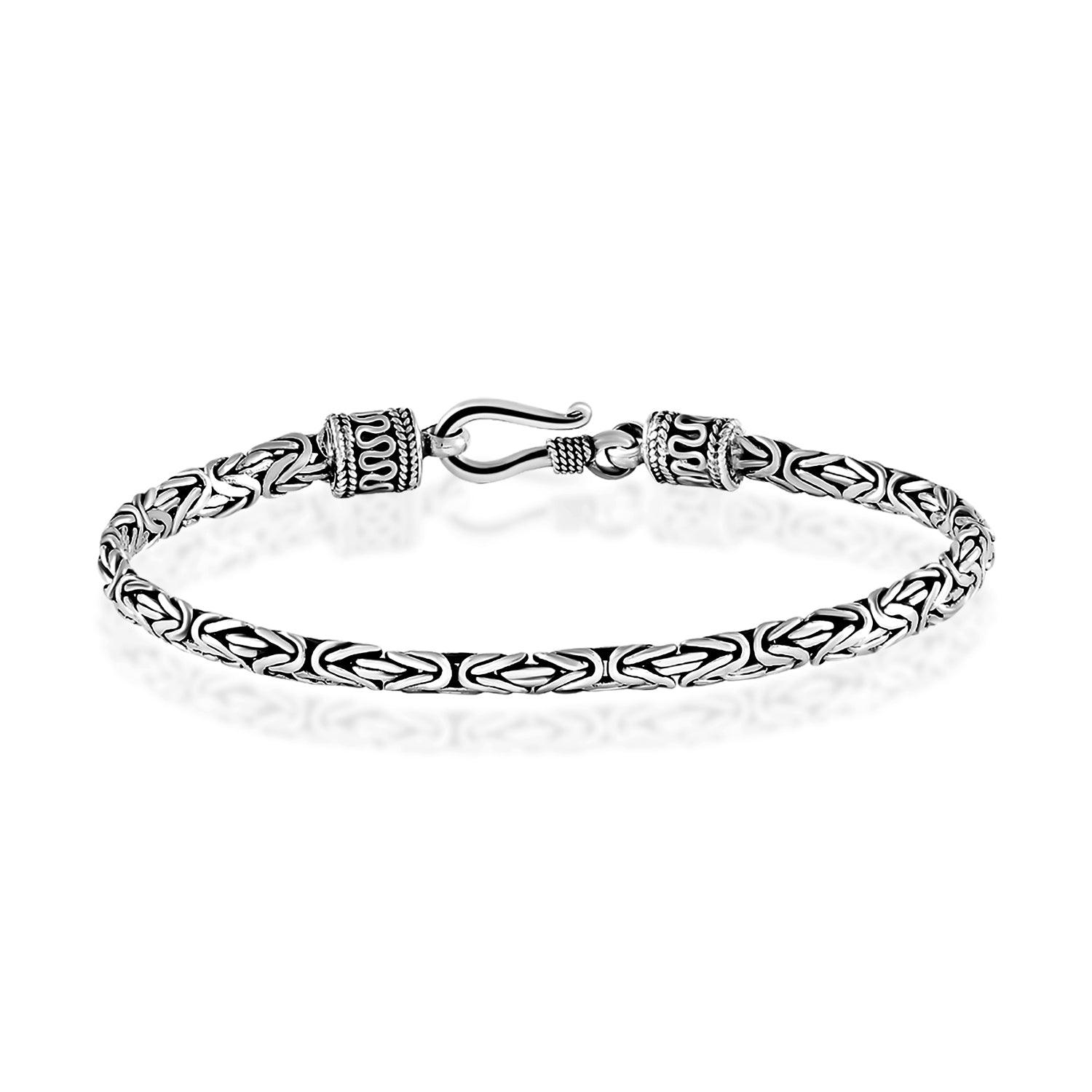 BALI Hand WEAVED Solid 925 Sterling Silver Chain 5mm Snake Square Shape Bracelet BALI Hand WEAVED Solid 925 Sterling Silver Chain 5mm Snake Square Shape Bracelet