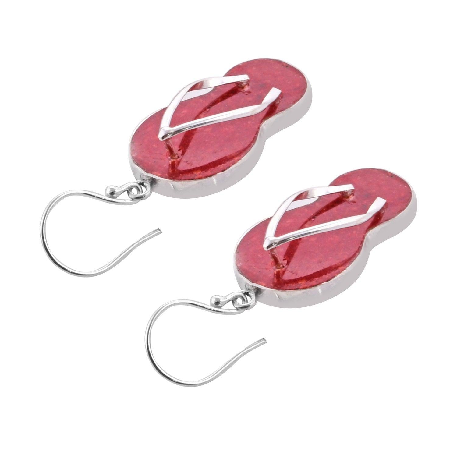 Silver Red Coral Earrings - Inspiring Jewellery