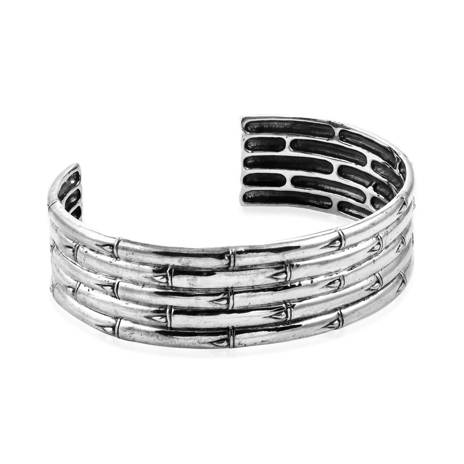 Balinese Sterling Silver BAMBOO Cuff Bangle Bracelet - Inspiring Jewellery