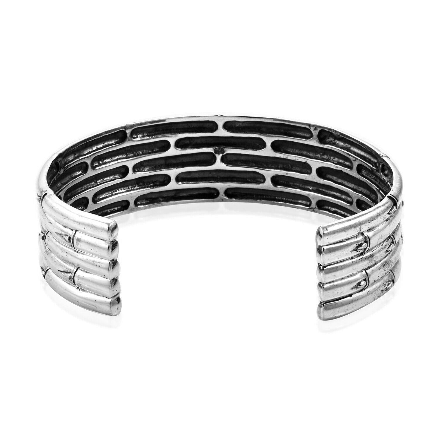 Balinese Sterling Silver BAMBOO Cuff Bangle Bracelet - Inspiring Jewellery