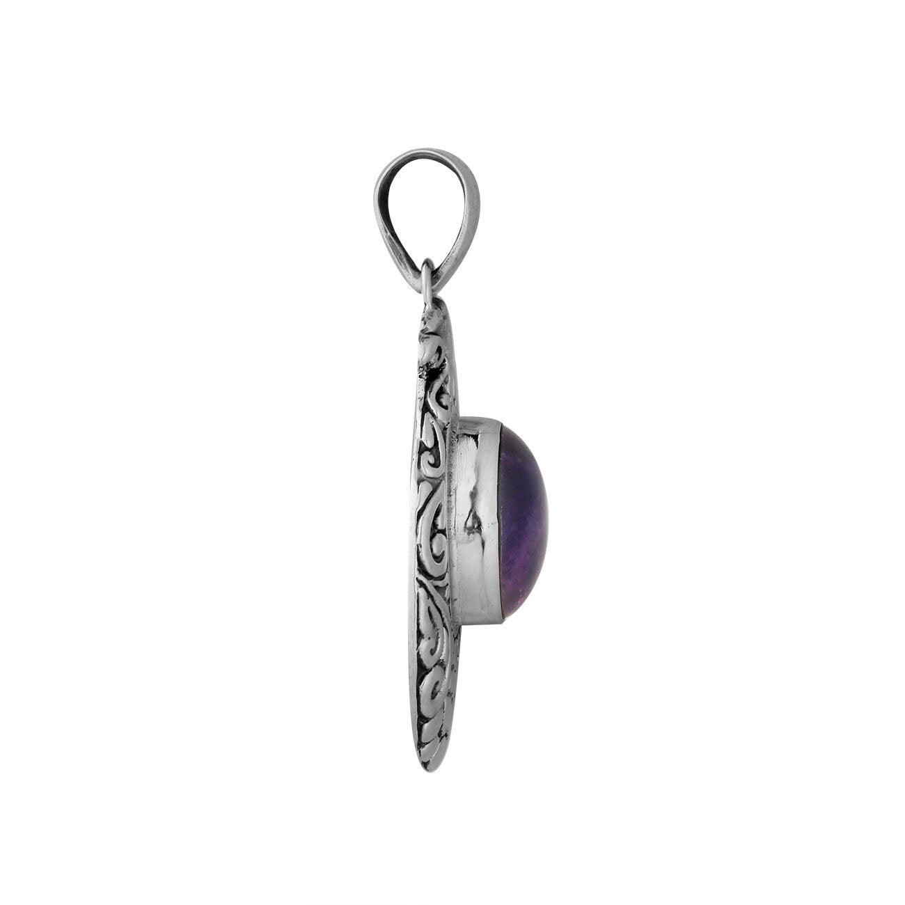 Designer Amethyst Gemstone Pendant in 925 Sterling Silver - Inspiring Jewellery