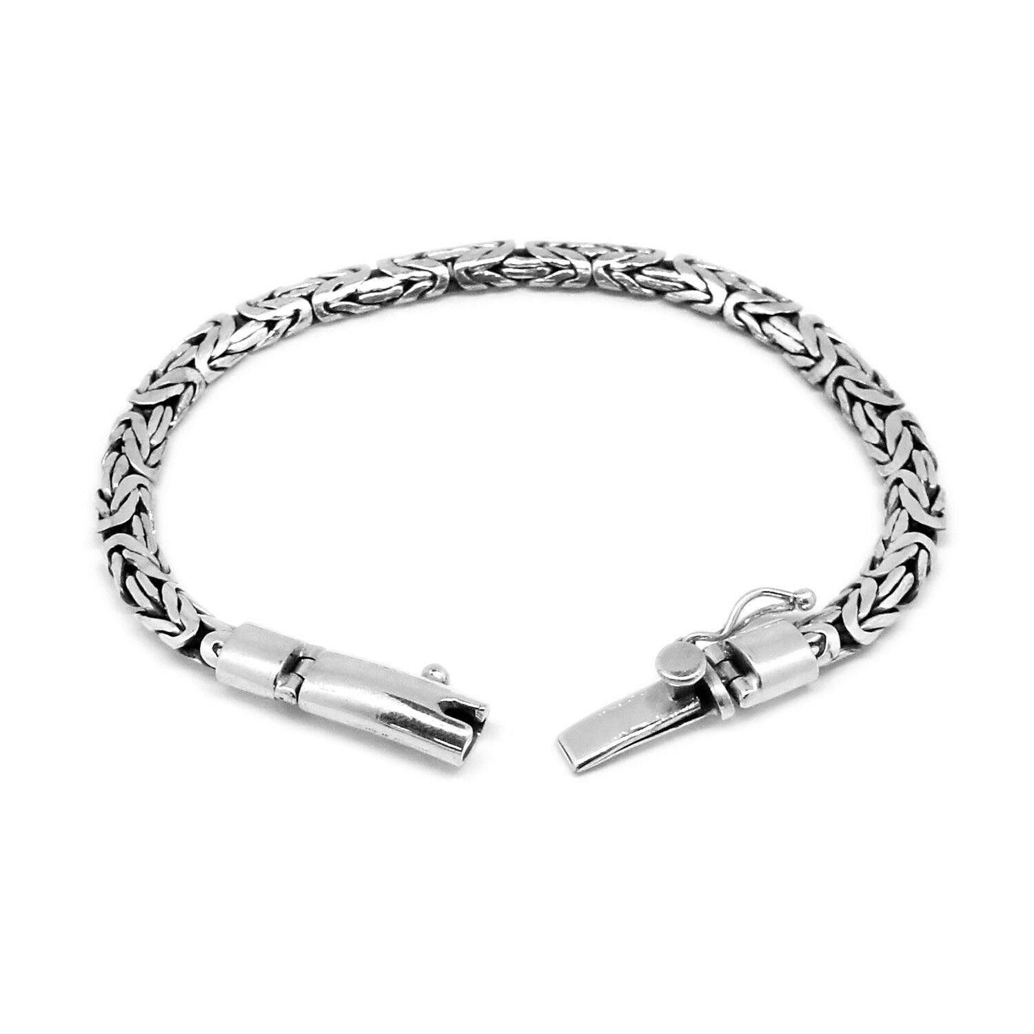 Balinese Sterling Silver 4 mm Oxidised Byzantine Bracelet - Inspiring Jewellery