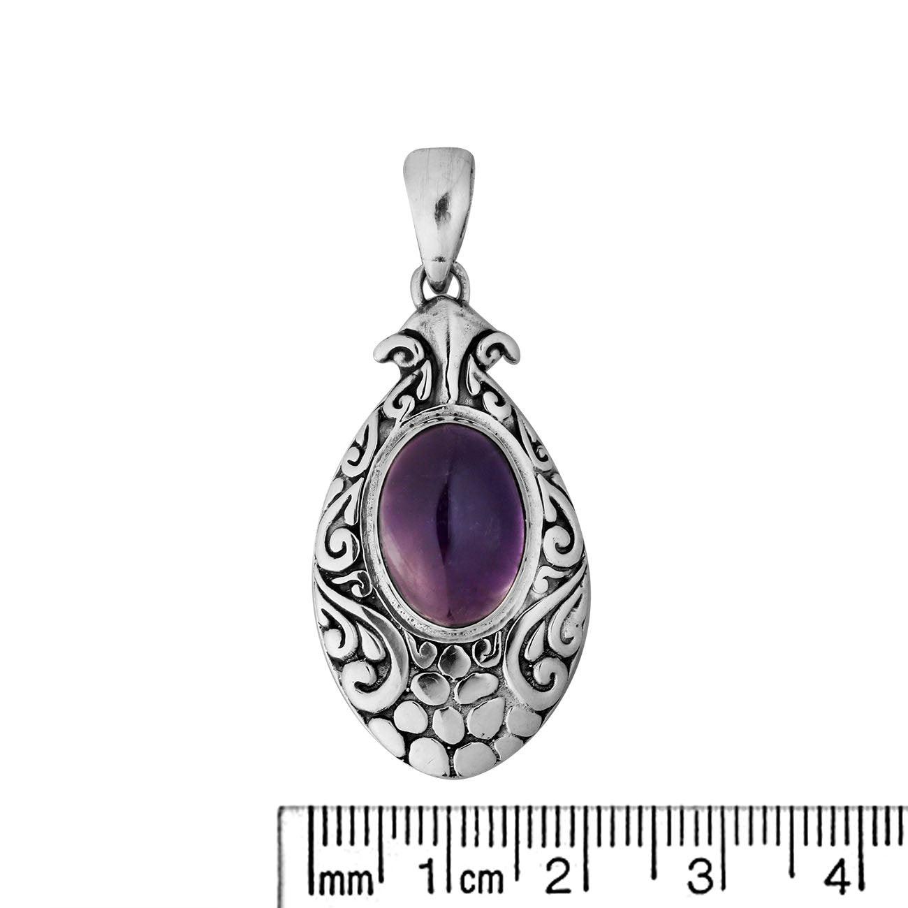 Designer Amethyst Gemstone Pendant in 925 Sterling Silver - Inspiring Jewellery