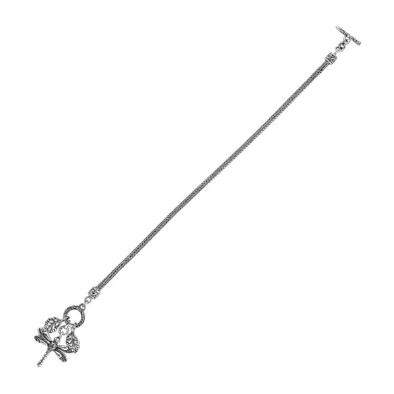 Sterling Silver Dragonfly charms 2.5 mm Snake Chain bracelet - Inspiring Jewellery