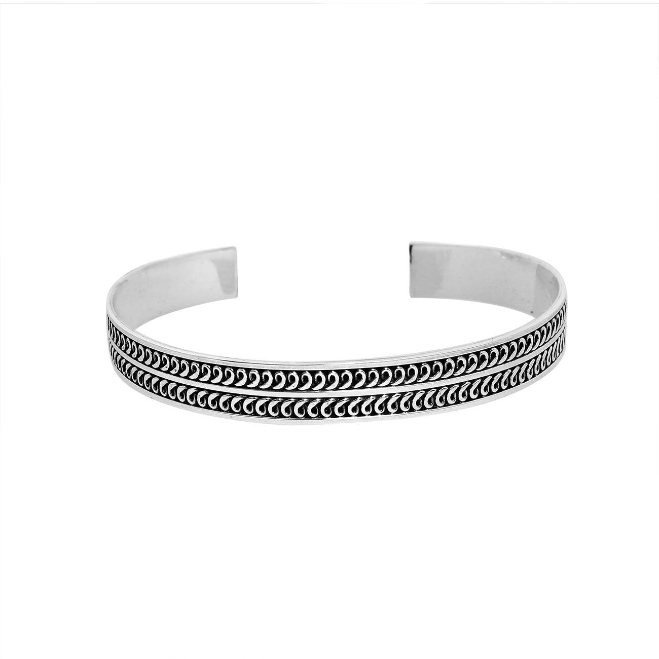 Sterling Silver Balinese Adjustable Cuff Bangle Bracelet - Inspiring Jewellery
