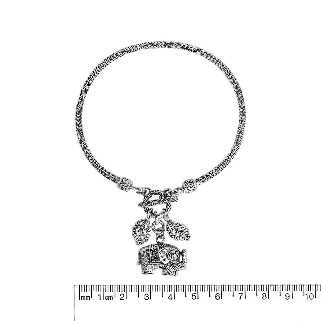 Sterling Silver Elephant charms 2.5 mm Snake Chain Bracelet - Inspiring Jewellery