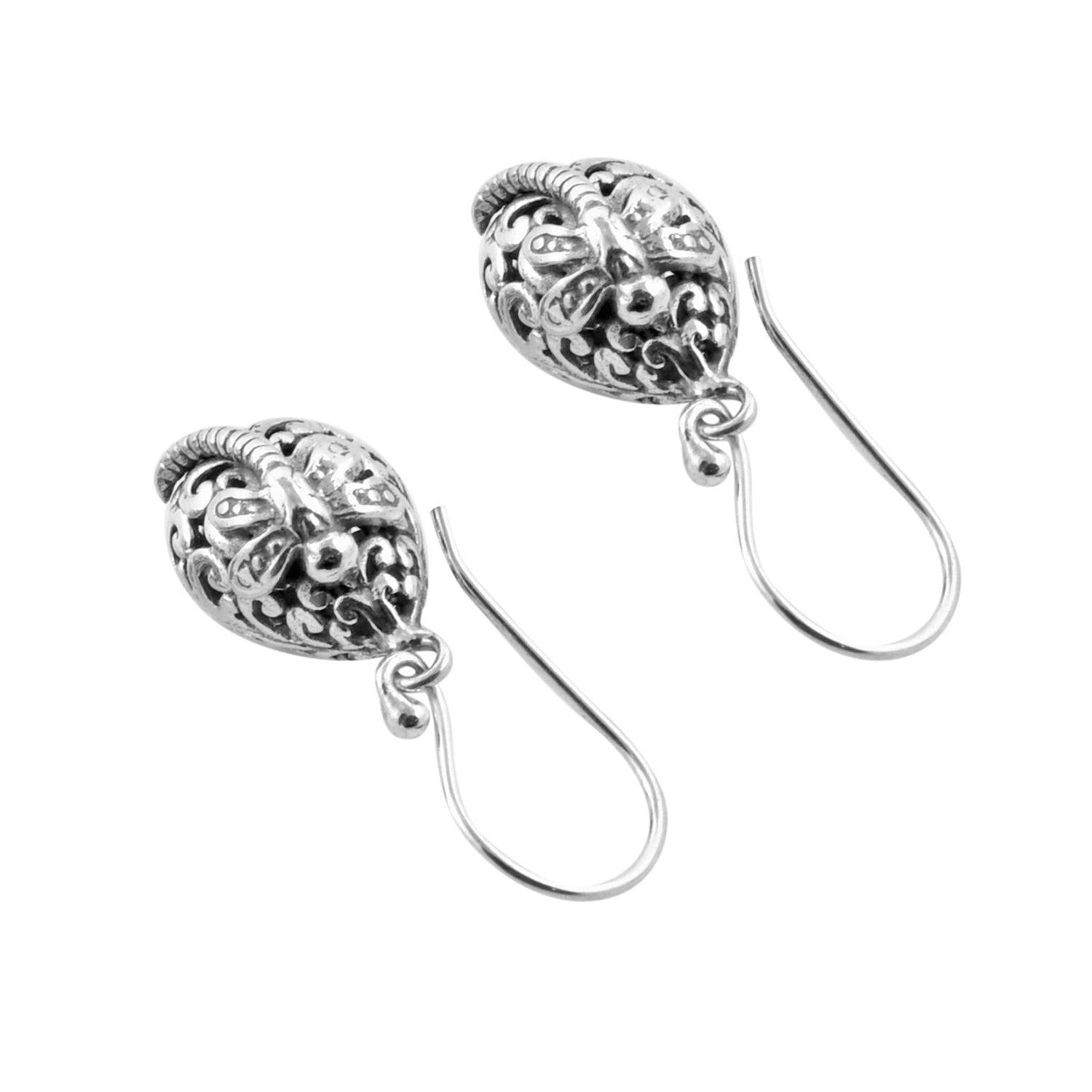 Bali DRAGONFLY DROP Earrings in SOLID 925 Sterling Silver - Inspiring Jewellery