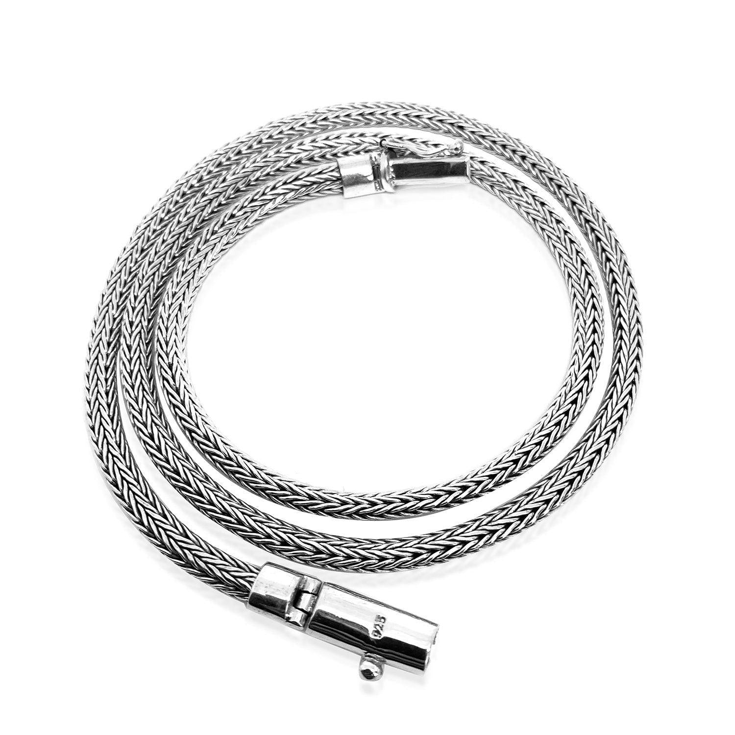 Balinese Handmade Solid Sterling Silver SNAKE Chain Necklace 4mm 18" 20" 24" - Inspiring Jewellery