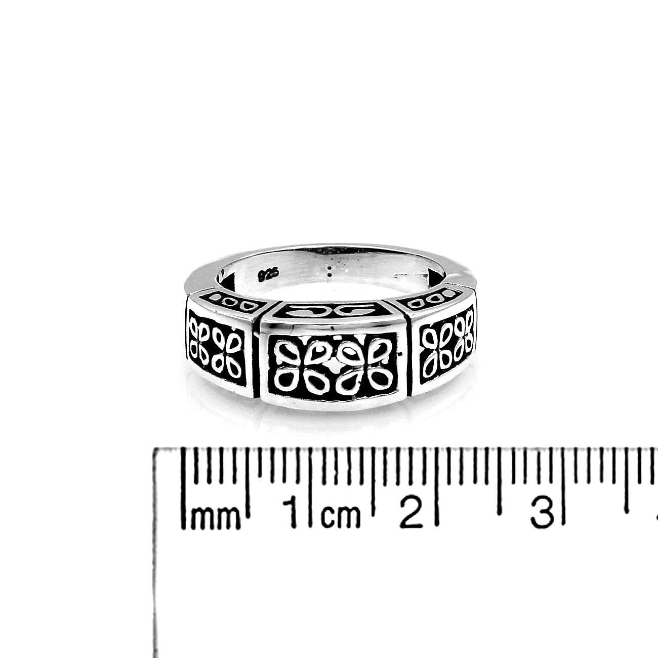 Handmade BALI Floral Stackable BAND Ring in 925 Sterling Silver - Size L , M , N , O , P , Q - Inspiring Jewellery