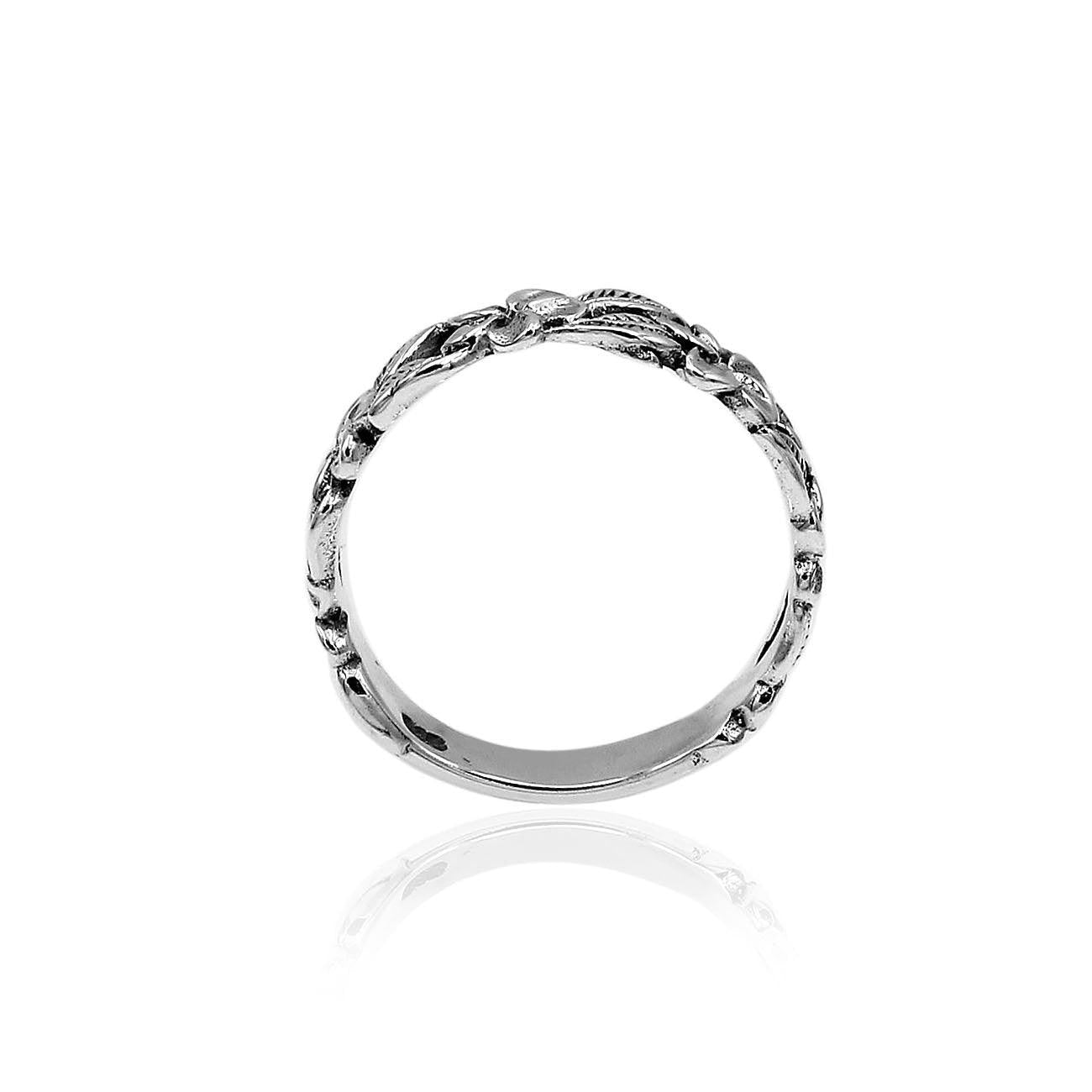Handmade BALI Frangipani Floral BAND Ring in 925 Sterling Silver - Size L , M , N , O , P , Q - Inspiring Jewellery