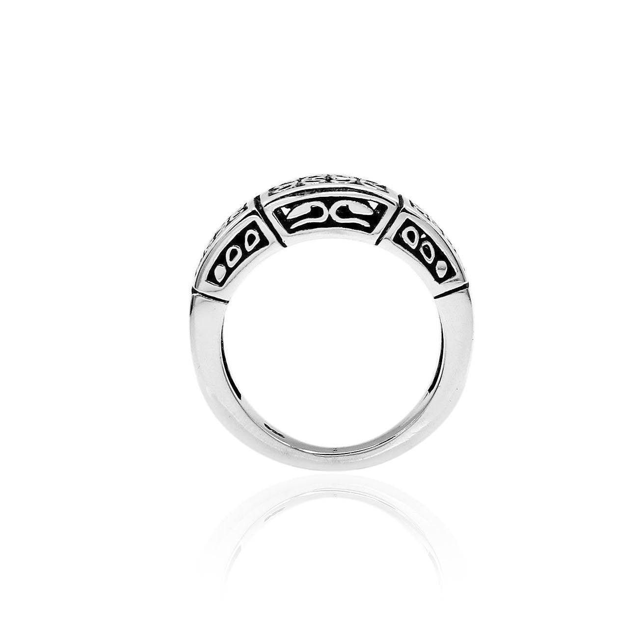 Handmade BALI Floral Stackable BAND Ring in 925 Sterling Silver - Size L , M , N , O , P , Q - Inspiring Jewellery
