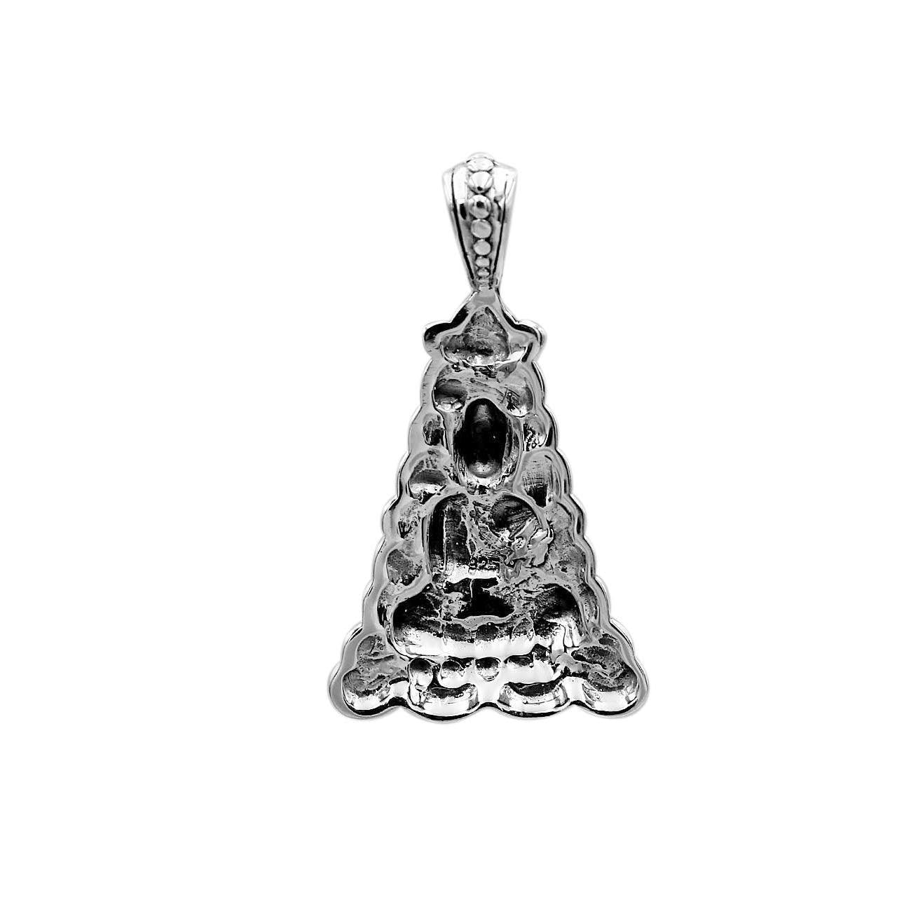 Buddha Meditation Healing Pendant Necklace 925 Sterling Silver with Chain - 3.0 Cm - Inspiring Jewellery